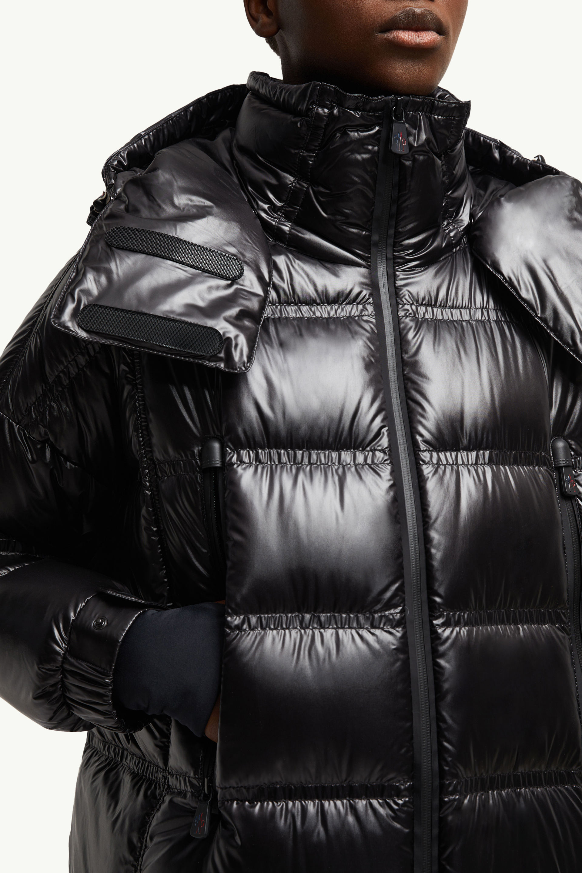 Rochelairs Hooded Long Down Jacket Women Black Moncler 5