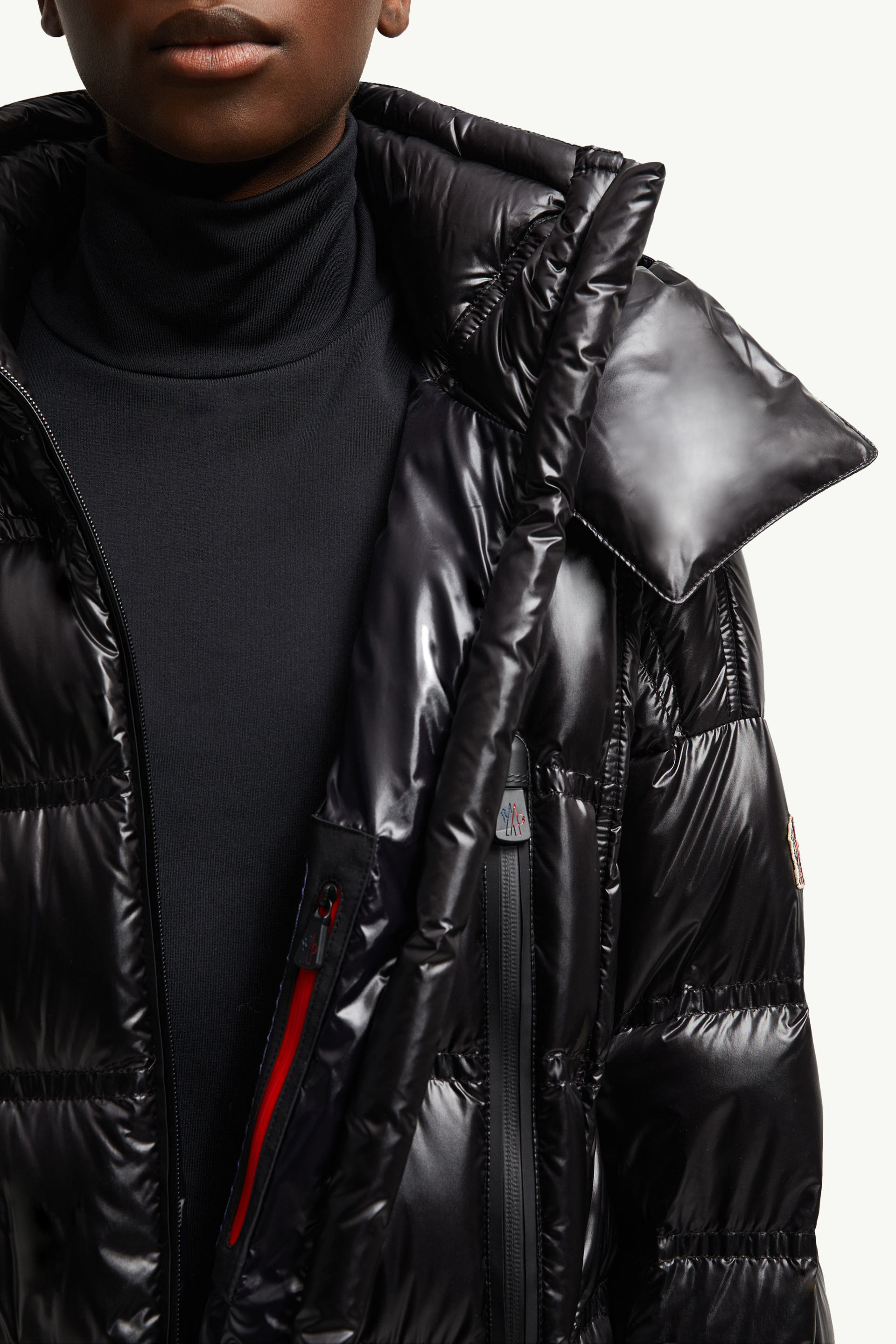 Rochelairs Hooded Long Down Jacket Women Black Moncler 6