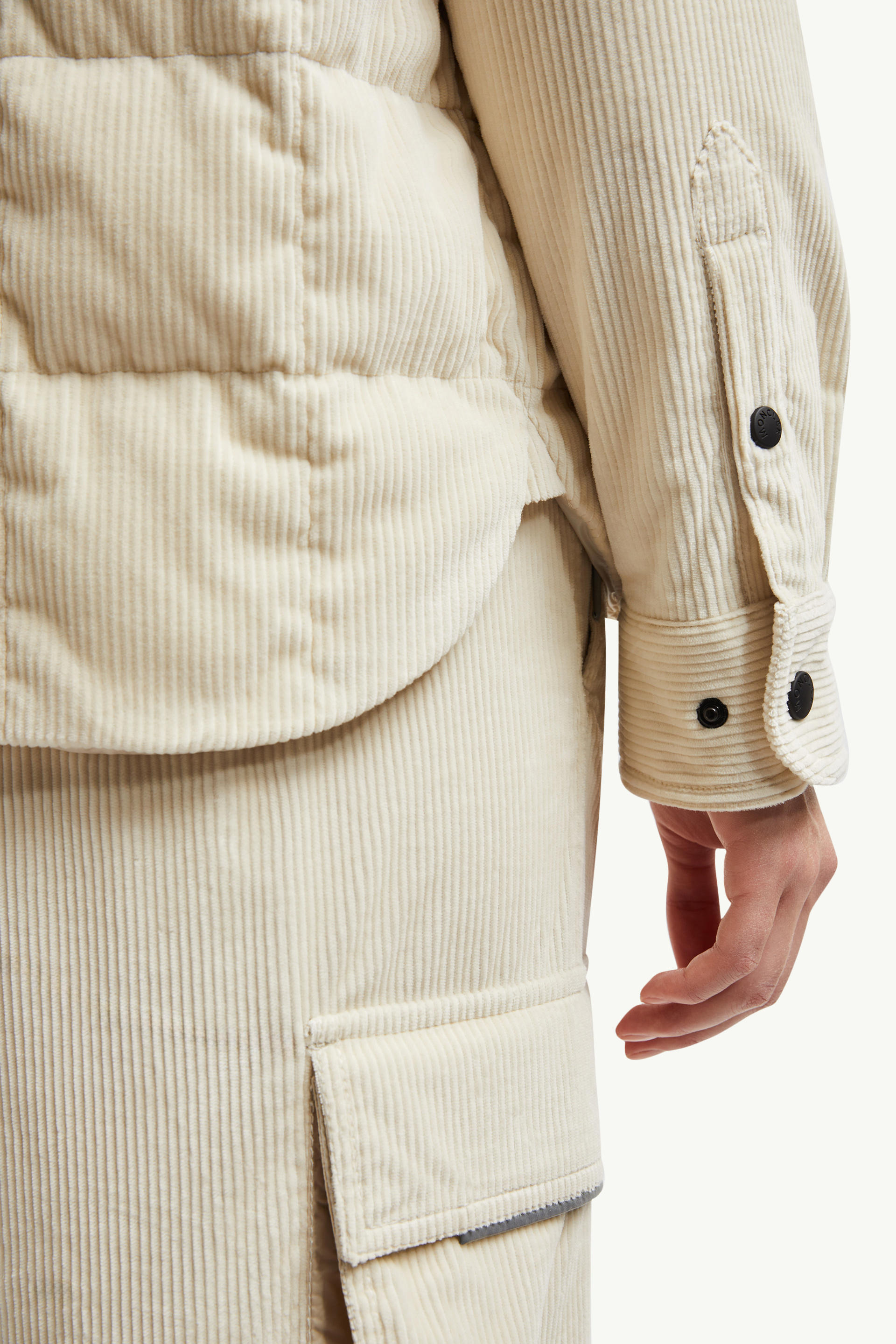 Paulet Corduroy Down Shirt Jacket Women White Ivory Moncler 7
