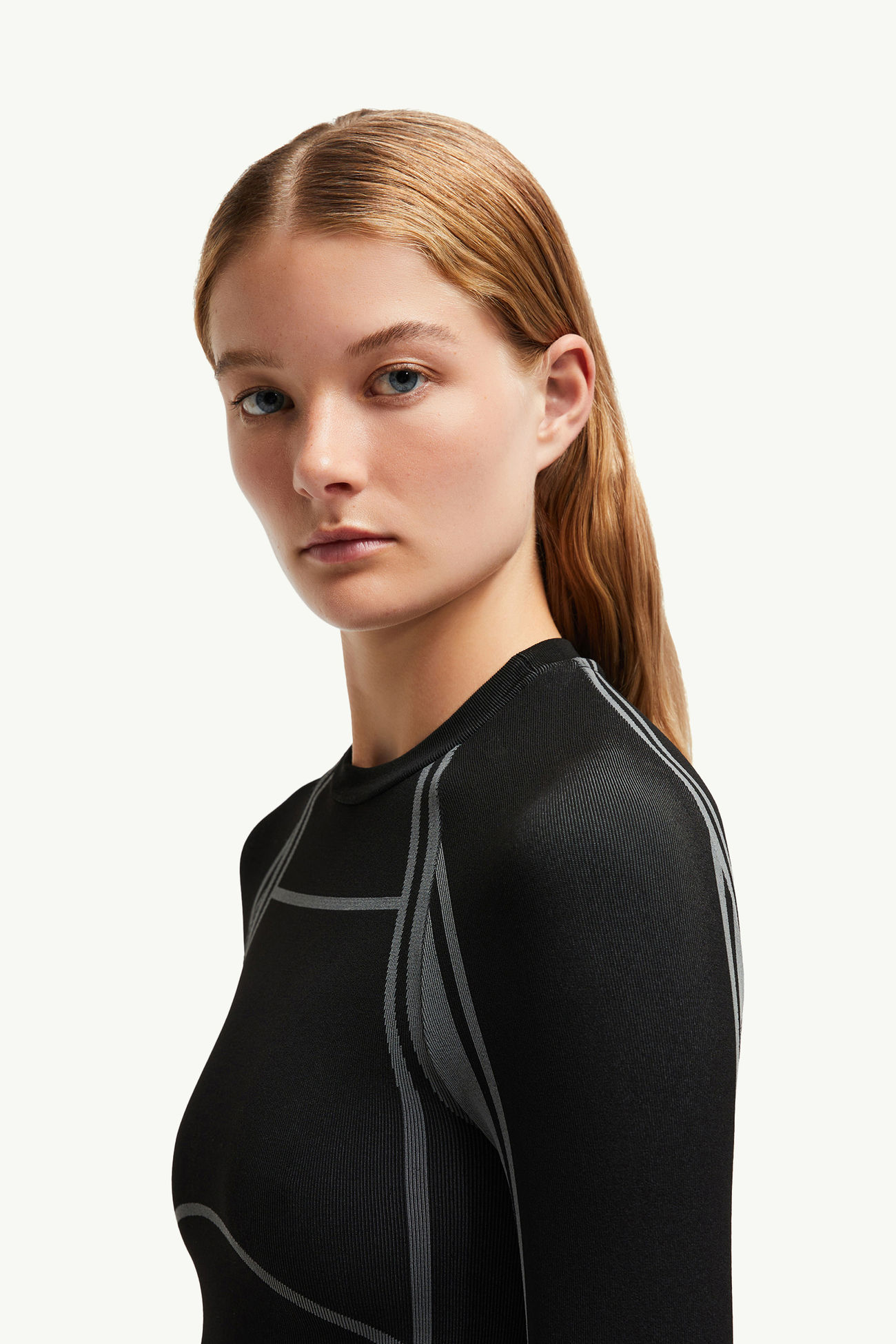 Basisschicht-T-Shirt mit langen Ärmeln Damen Schwarz Moncler 1