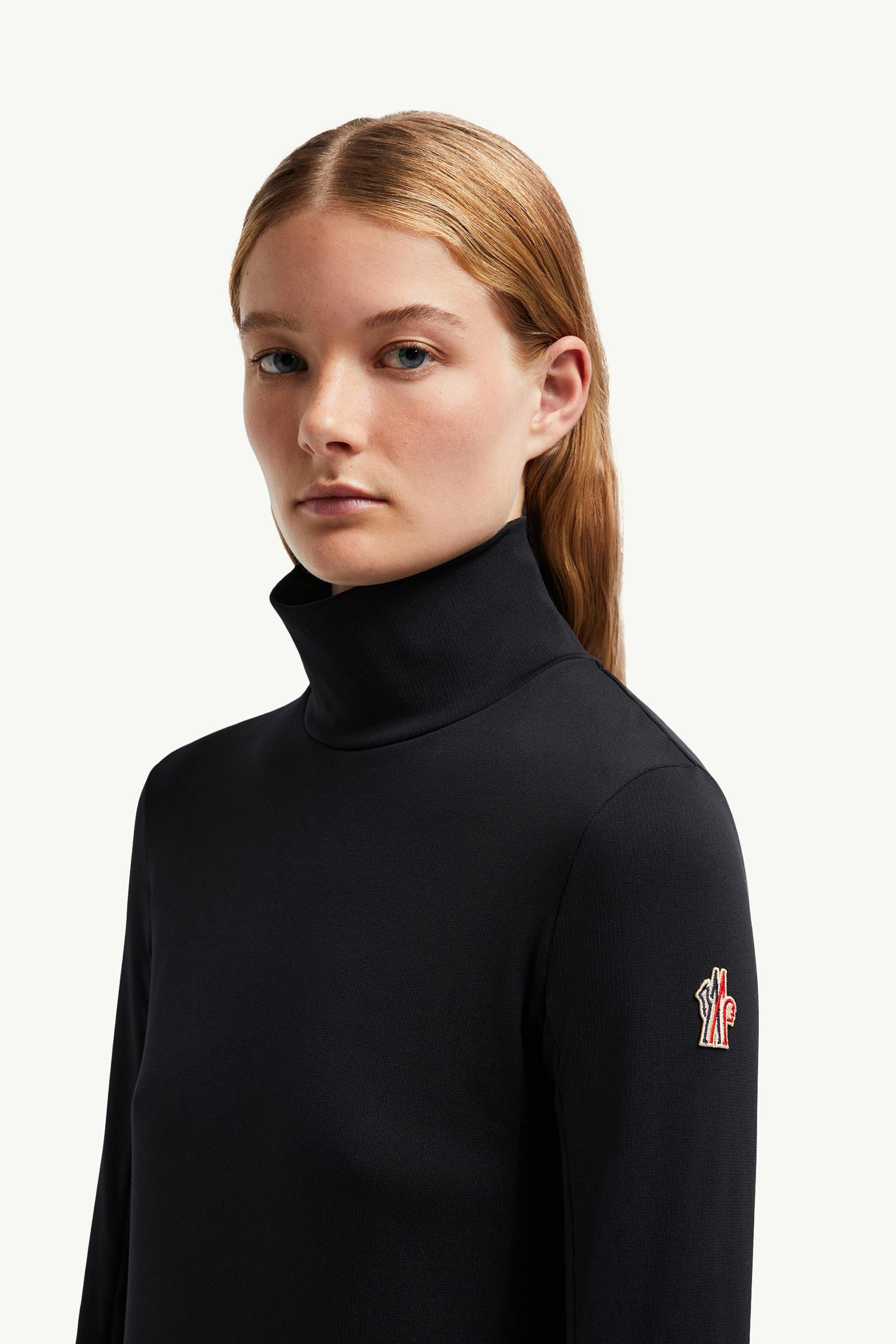 Jersey Polo Neck Women Black Moncler 1