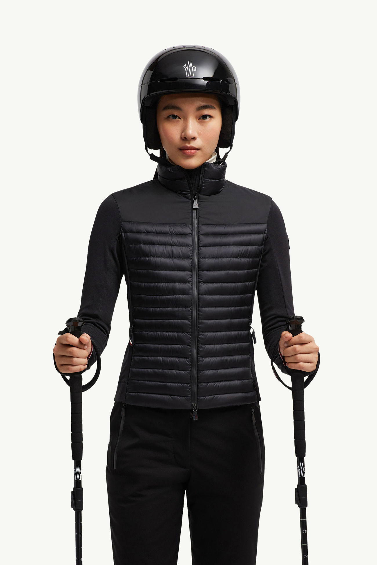 Sweatshirt mit Reißverschluss aus wattiertem Polartec® Damen Schwarz Moncler 0