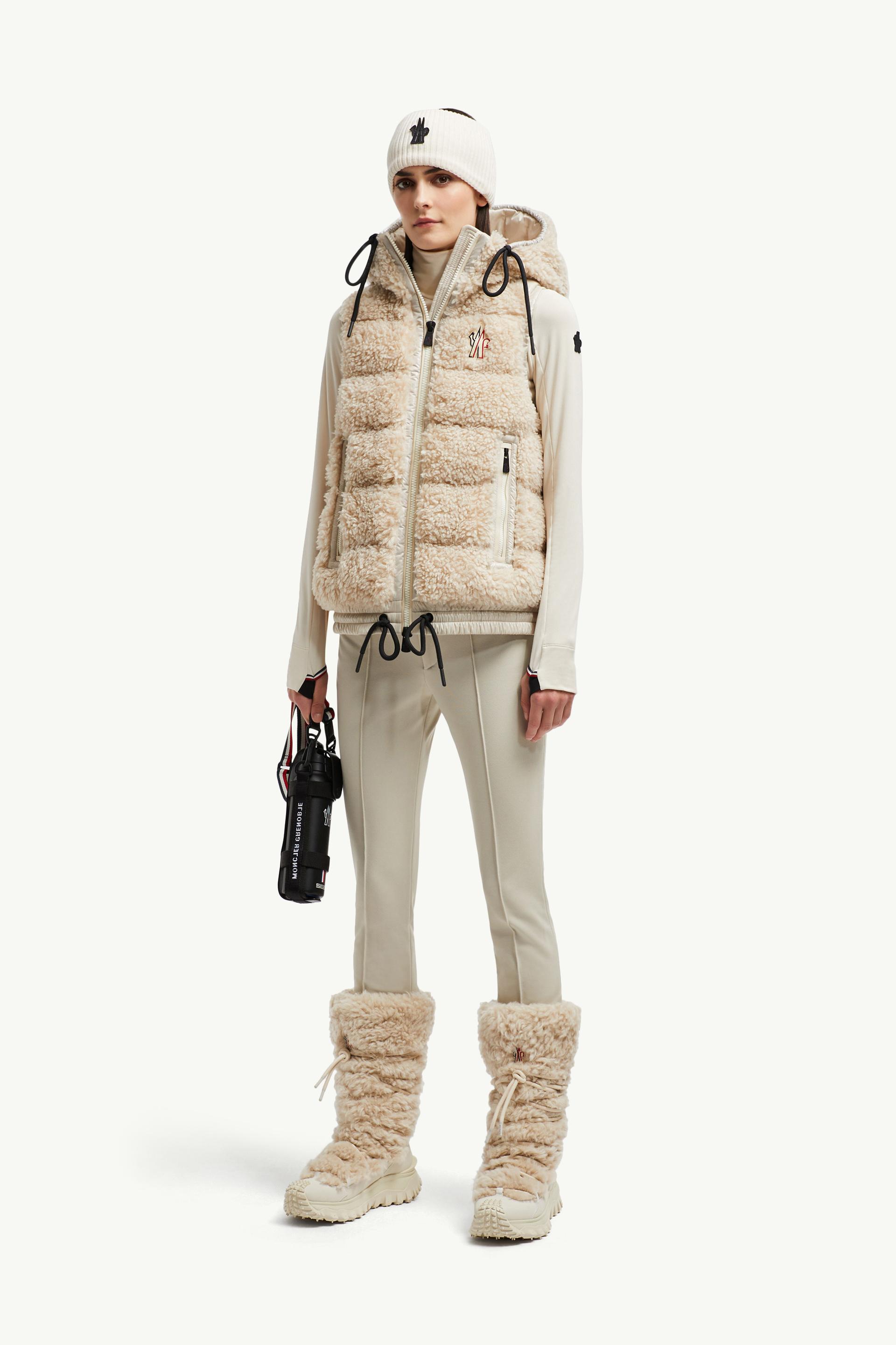 Light Beige Padded Teddy Zip-Up Gilet - Vests for Women