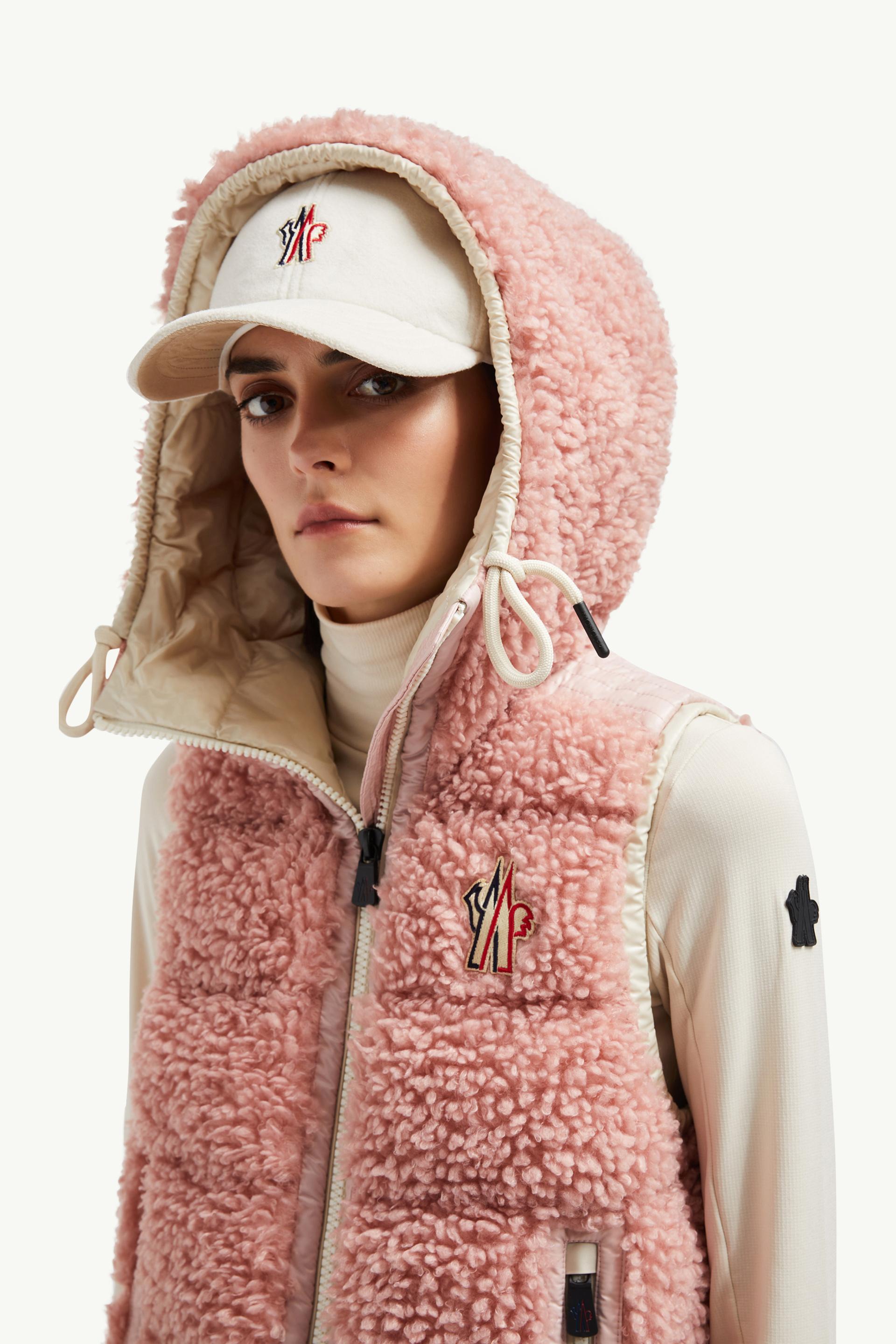 Padded Teddy Zip-Up Gilet Women Pink Moncler 1