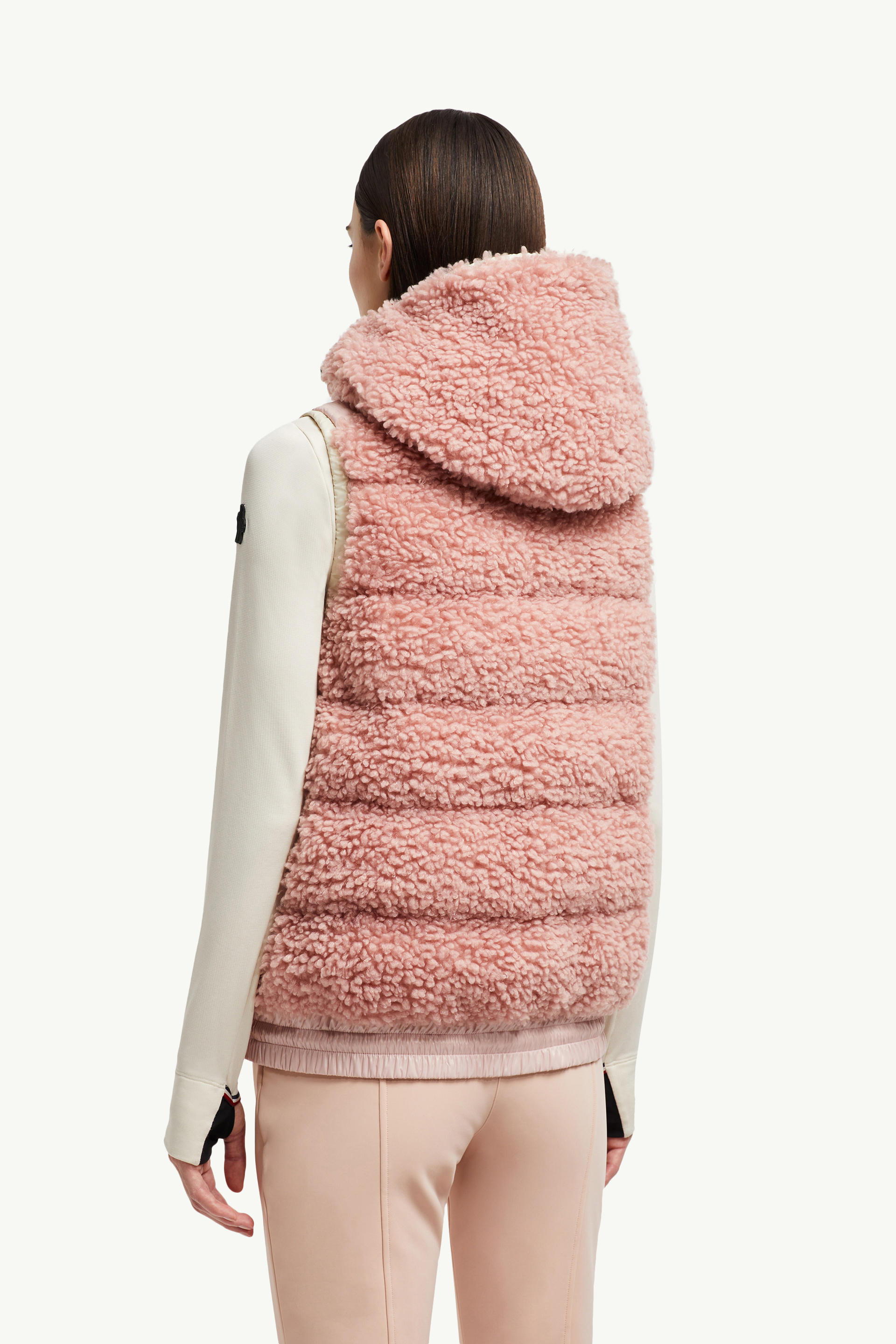 Padded Teddy Zip-Up Gilet Women Pink Moncler 4