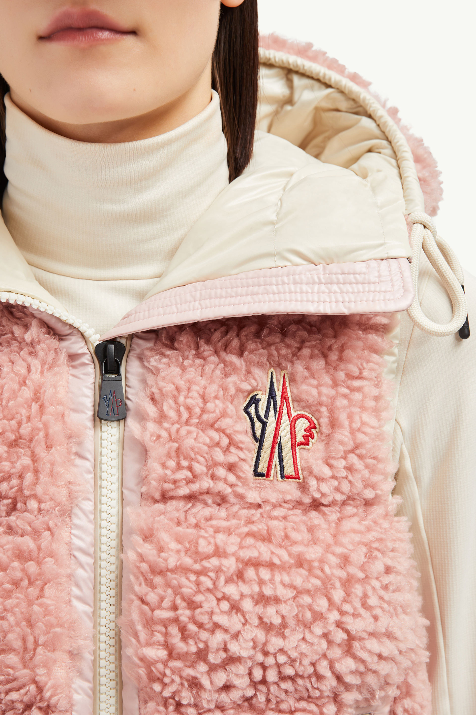 Padded Teddy Zip-Up Gilet Women Pink Moncler 5