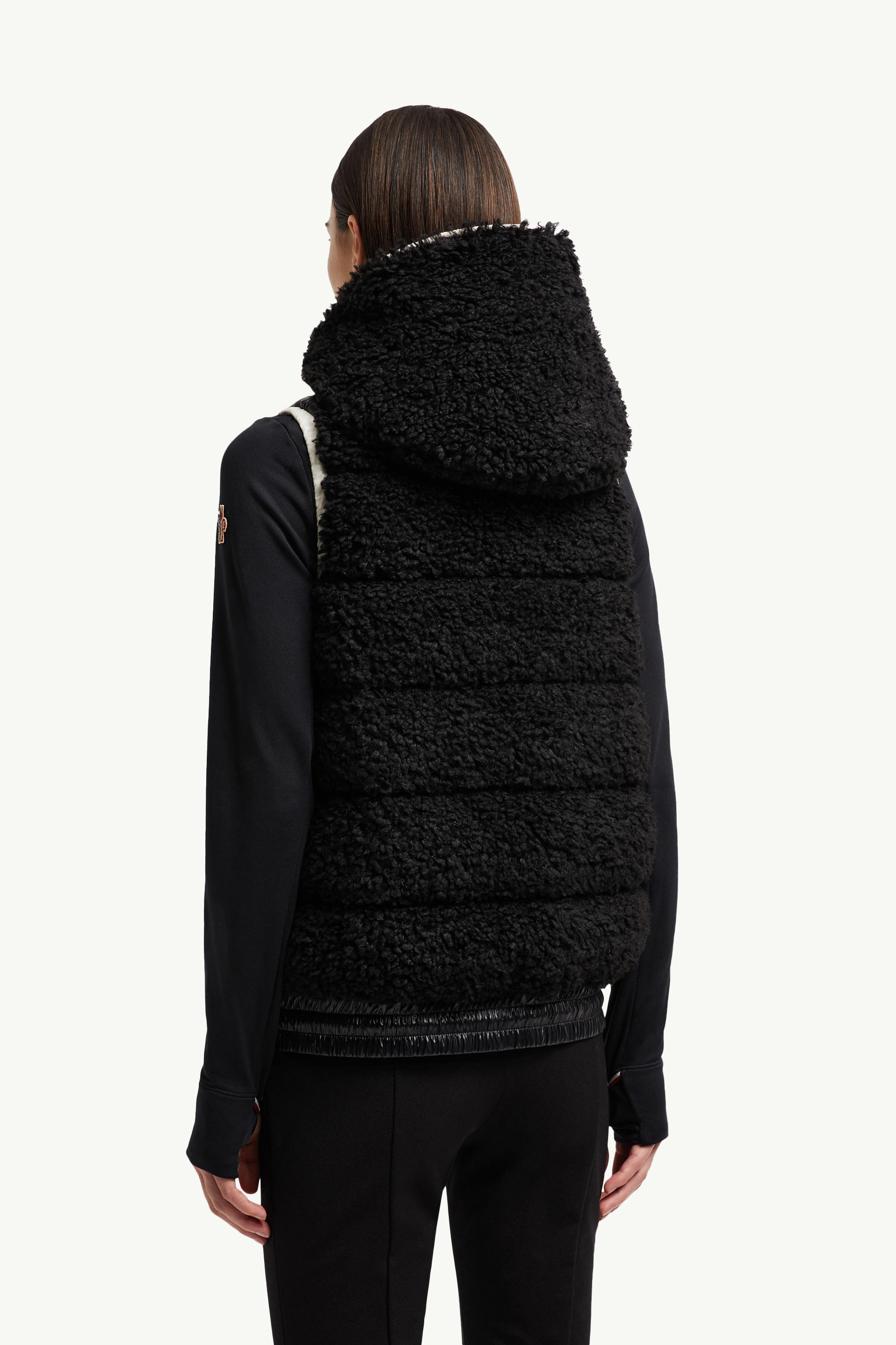 Padded Teddy Zip-Up Gilet Women Black Moncler 4