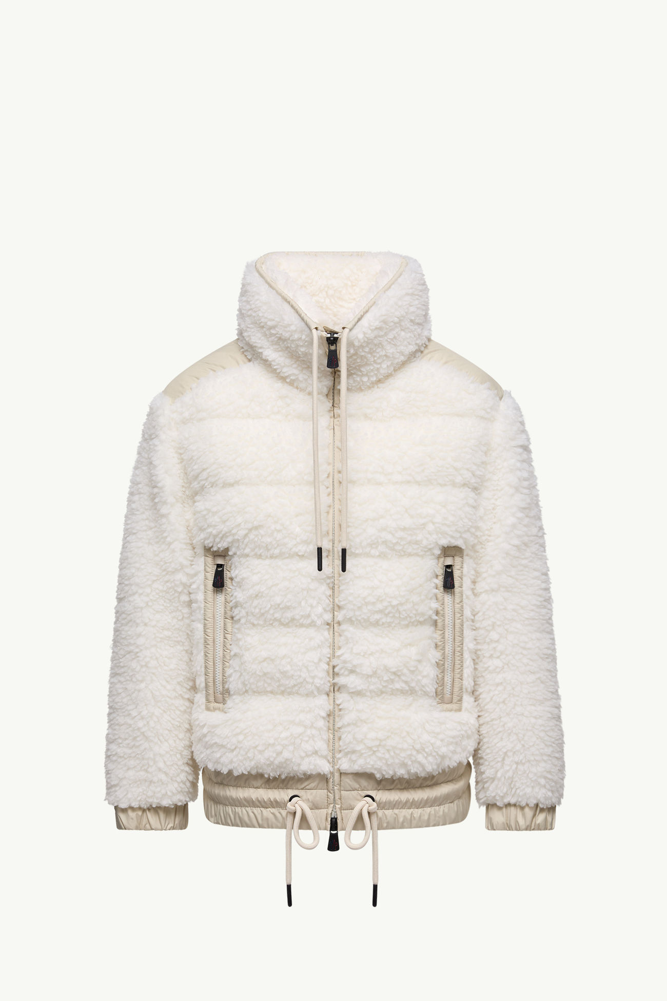 Wattierte Teddy-Strickjacke mit Reißverschluss Damen Weiß Moncler 2