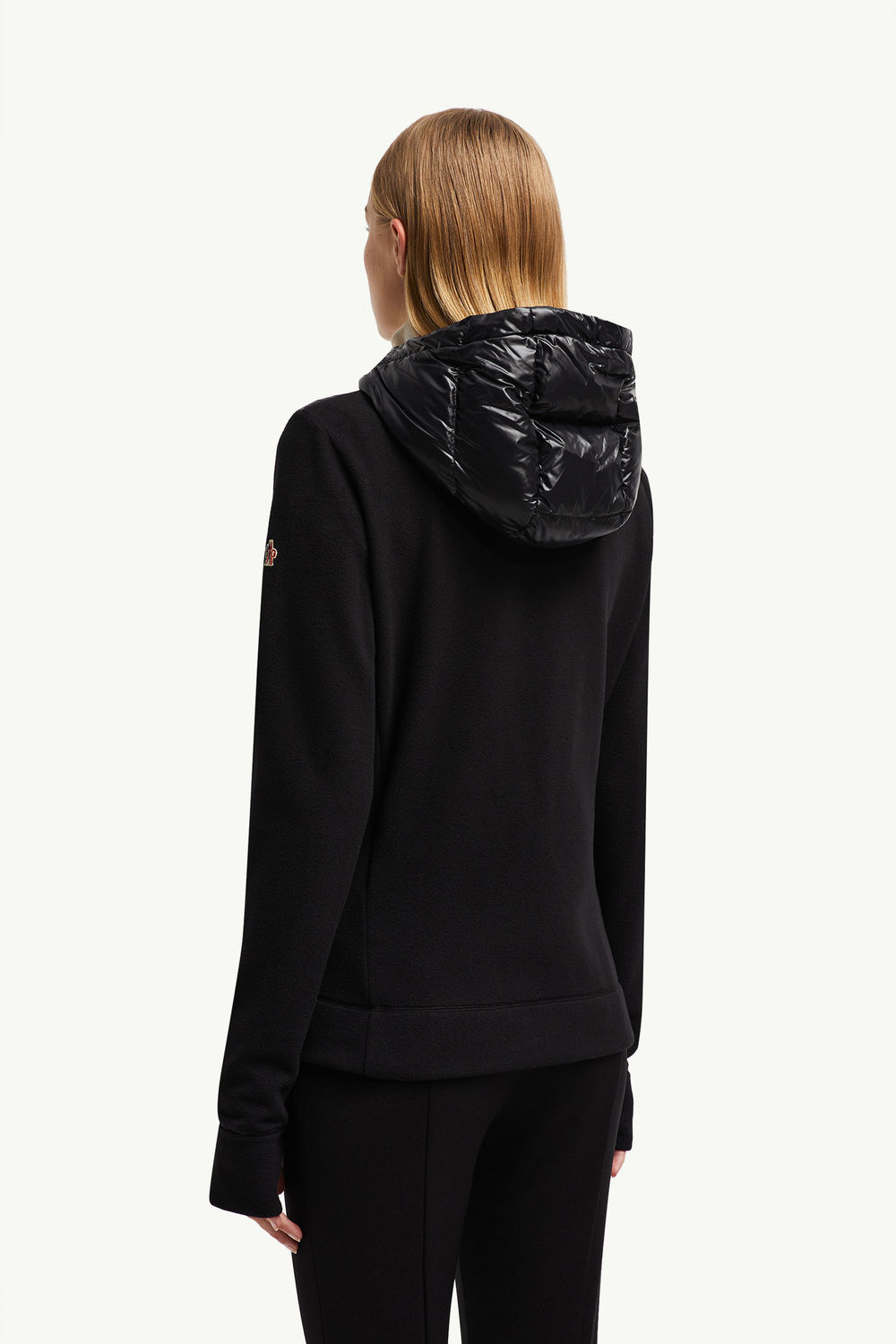 Padded Fleece Zip-Up Hoodie Women Black Moncler 4