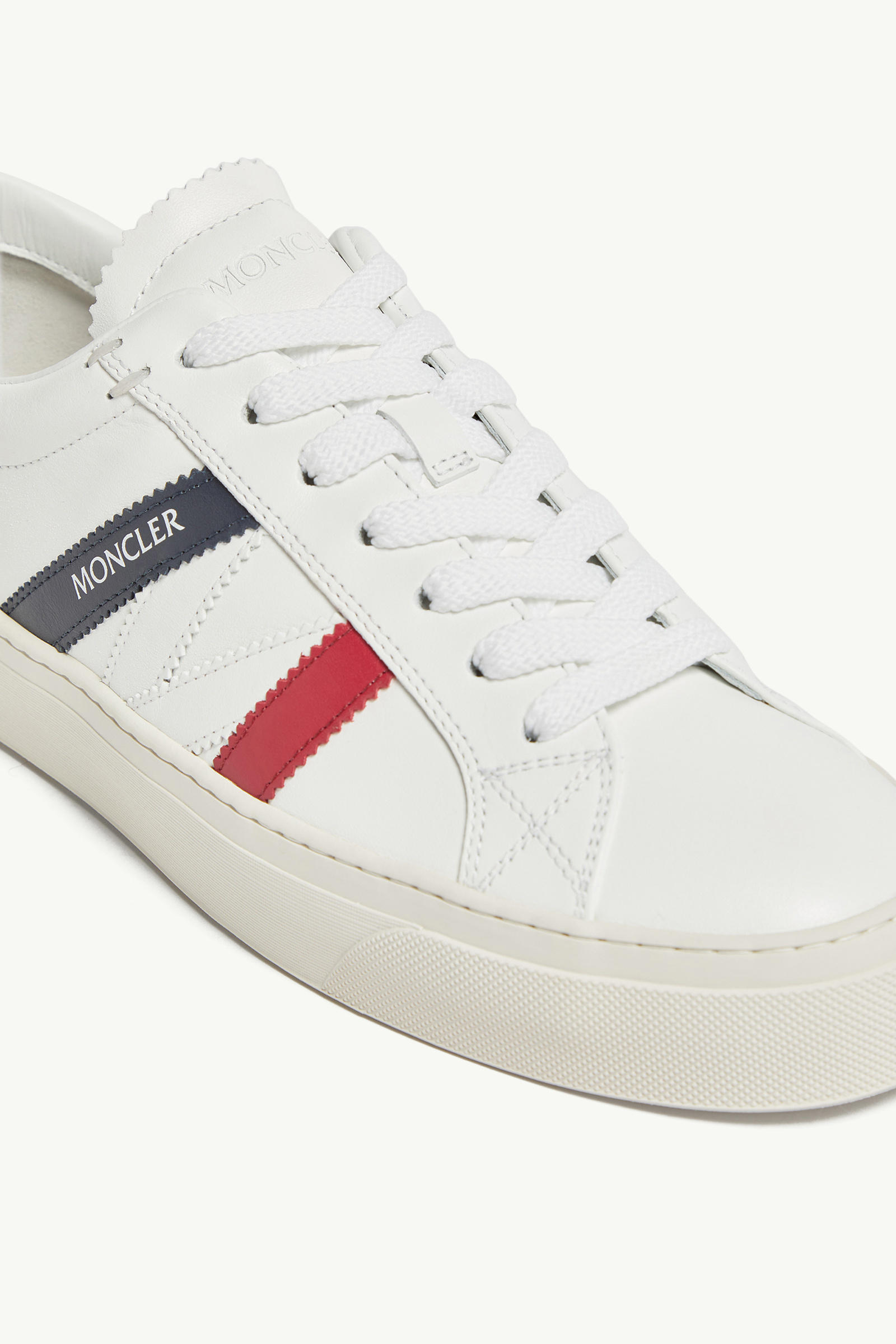 Monaco M Leather Trainers Men Optical White Moncler 2
