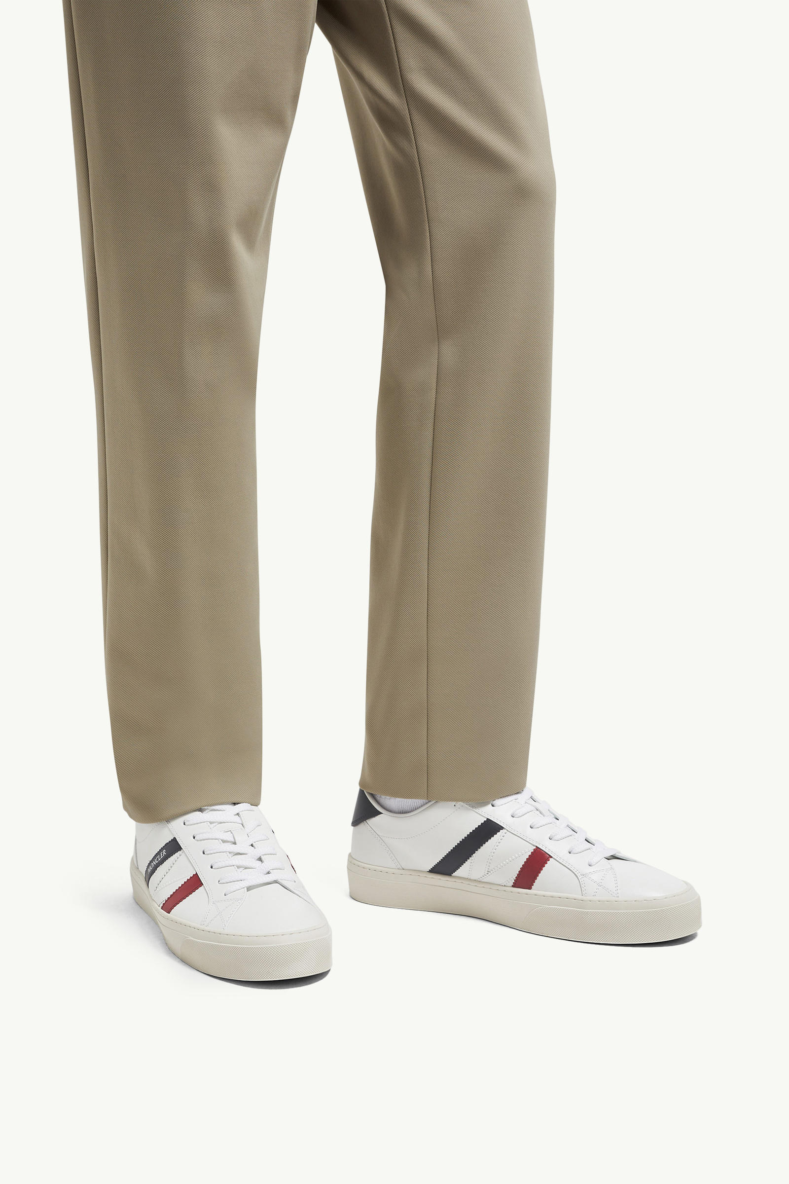 Monaco M Leather Trainers Men Optical White Moncler 1
