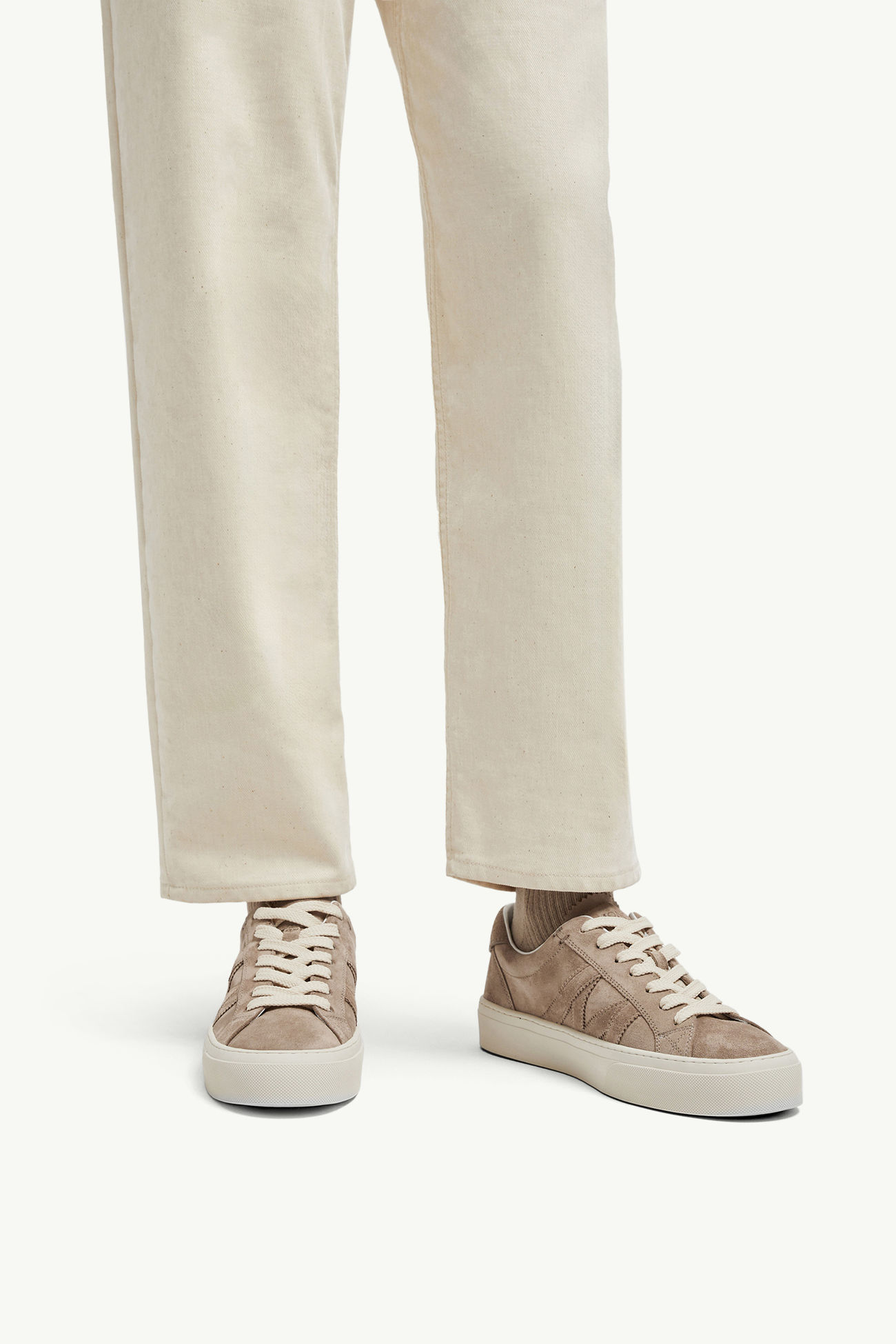 Sneakers Monaco M en daim Femmes Beige Moncler 1