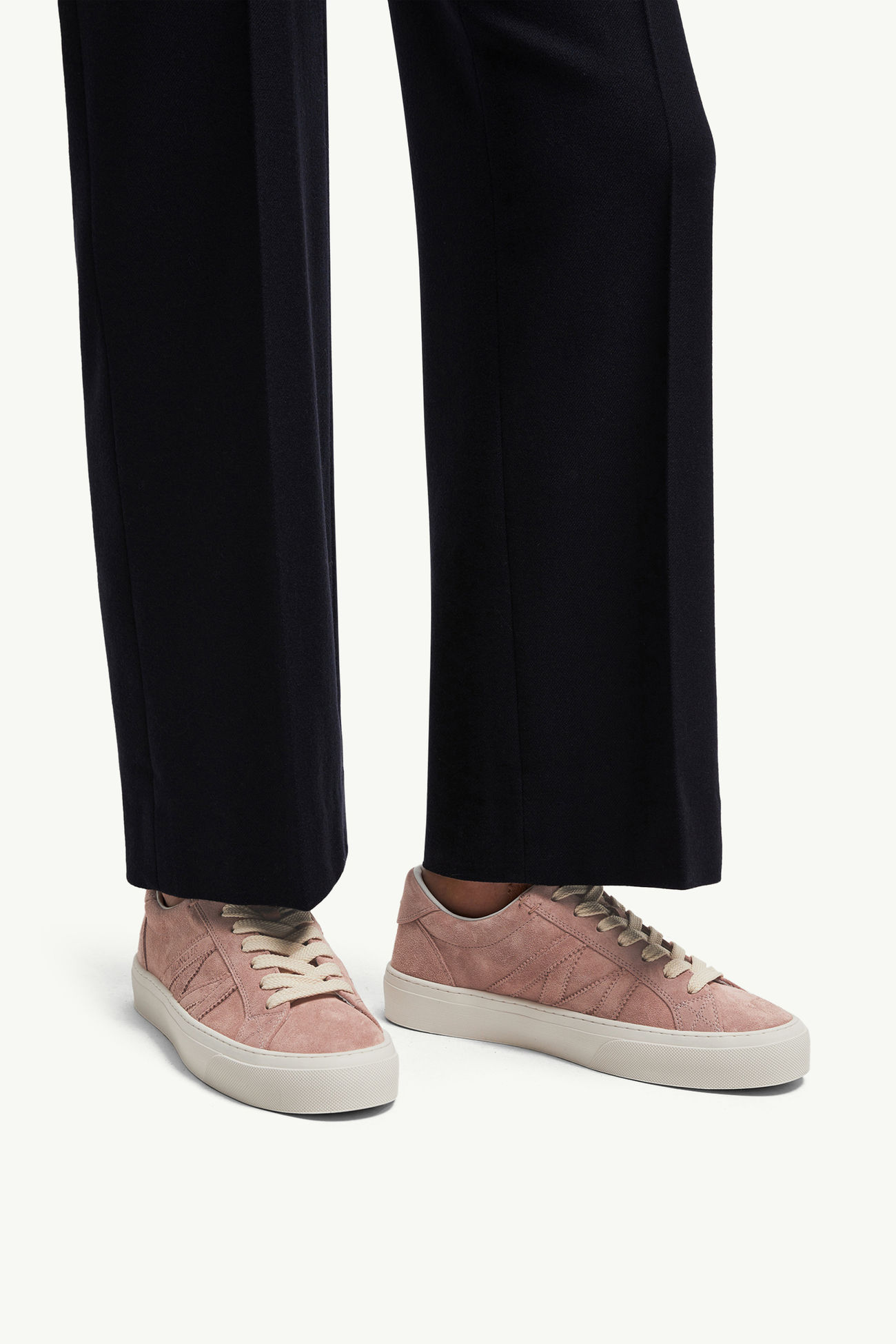 Sneaker Monaco M in pelle scamosciata Donna Rosa Moncler 1