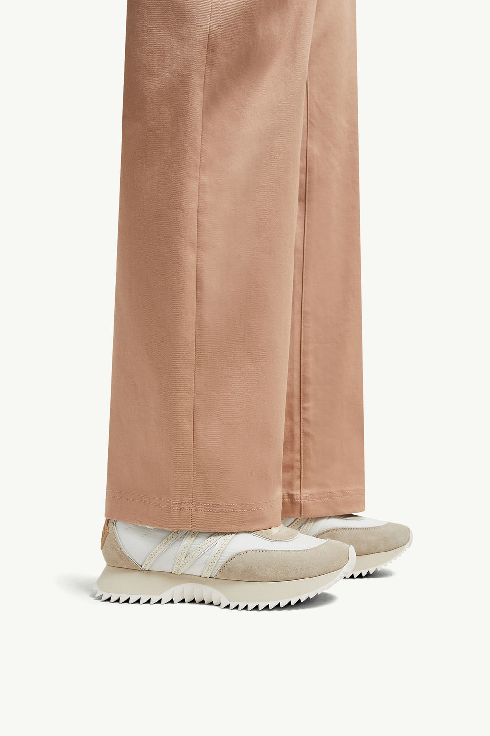 Pacey Nylon & Suede Sneakers Women Beige & White Moncler 0
