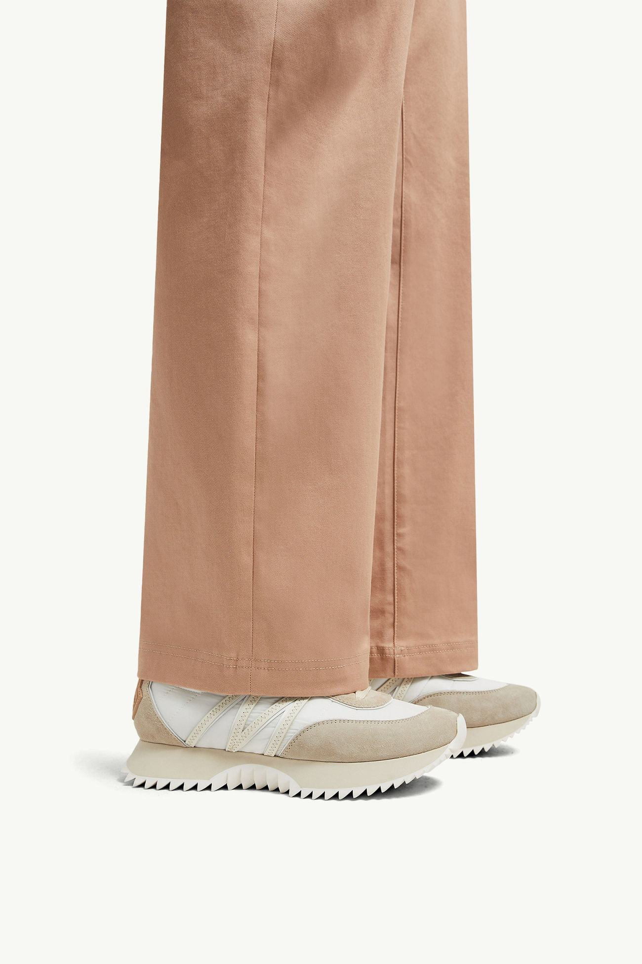 Pacey Nylon & Suede Sneakers Women Beige & White Moncler 0