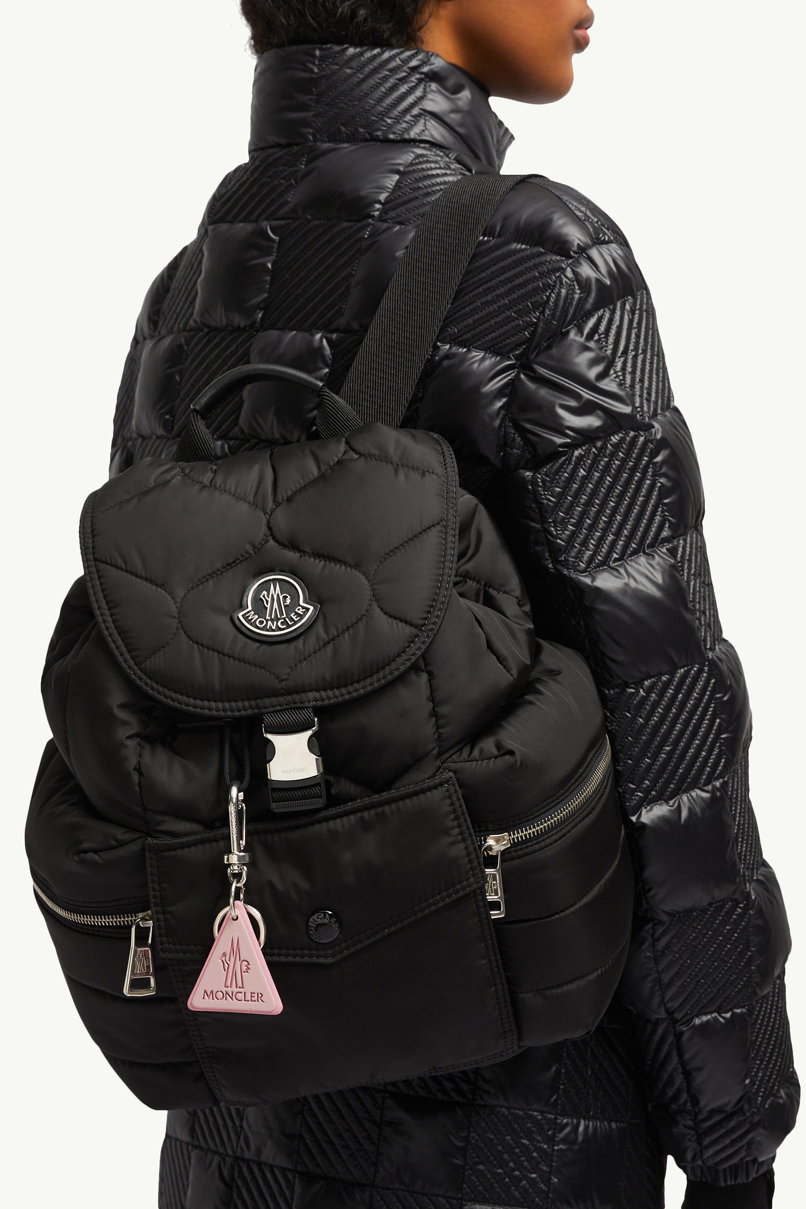 Llavero de piel con logotipo Mujer Rosado Moncler 1