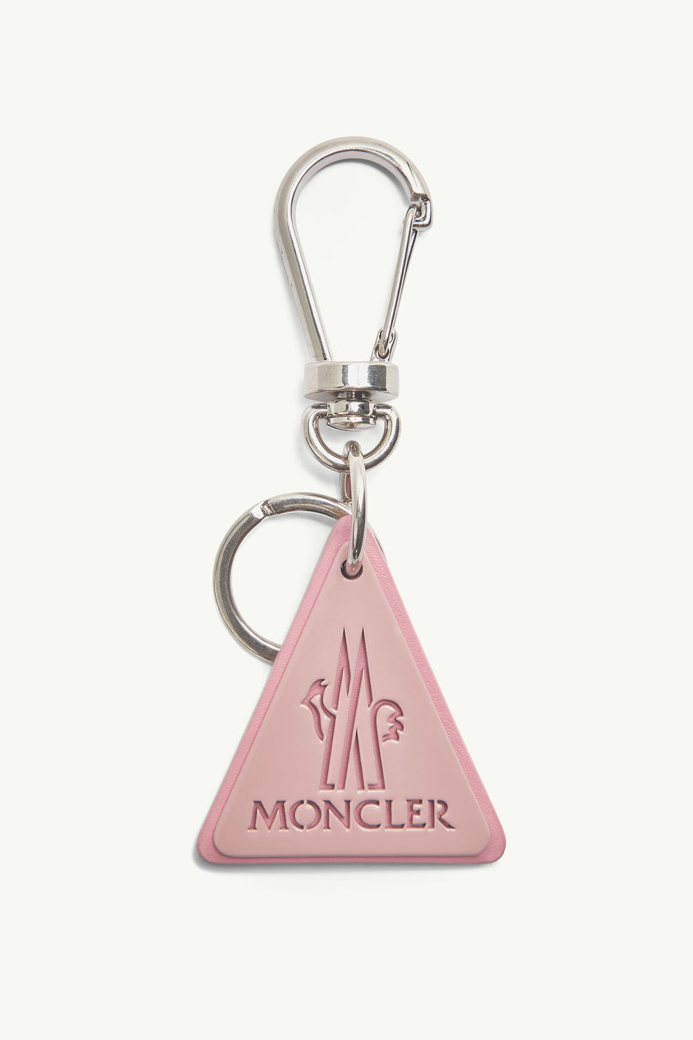 Porte-clés en cuir à logo Femmes Rose Moncler 0