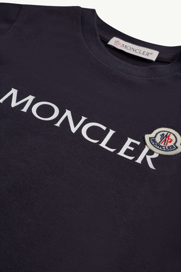 Logo Jersey T-Shirt Boy Night Blue Moncler 1