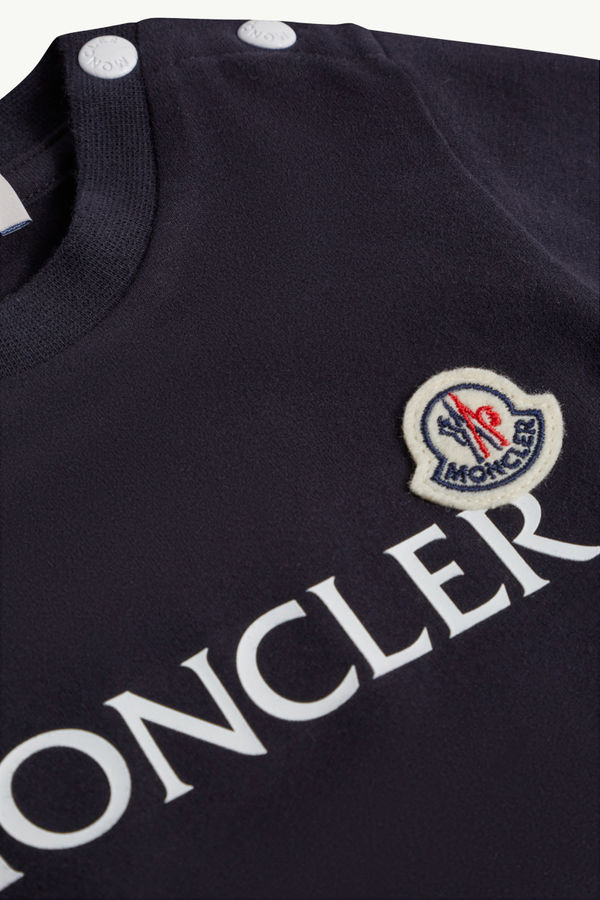 Logo Jersey T-Shirt Boy Night Blue Moncler 3