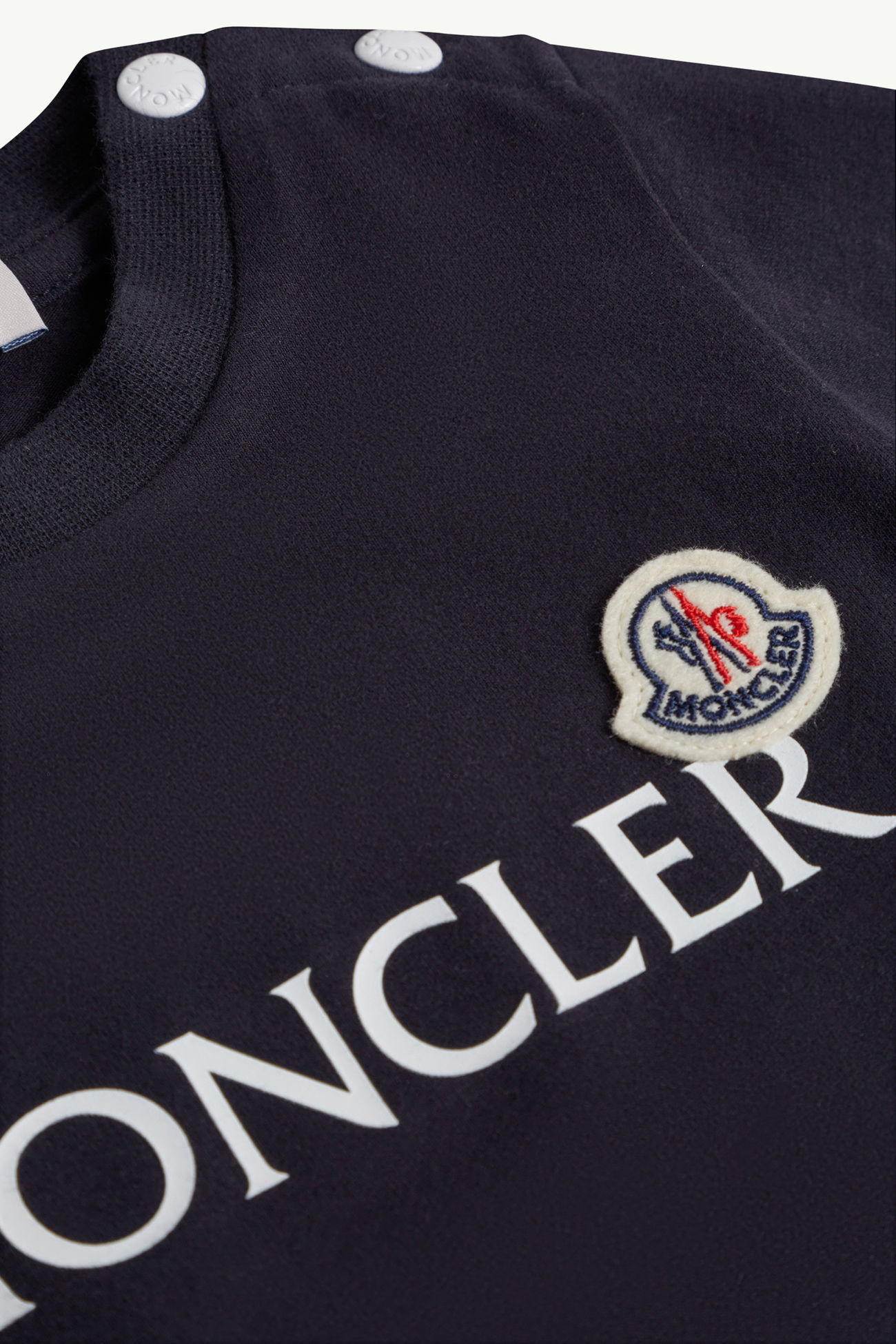 T-shirt en jersey avec logo Garçon Bleu Nuit Moncler 3