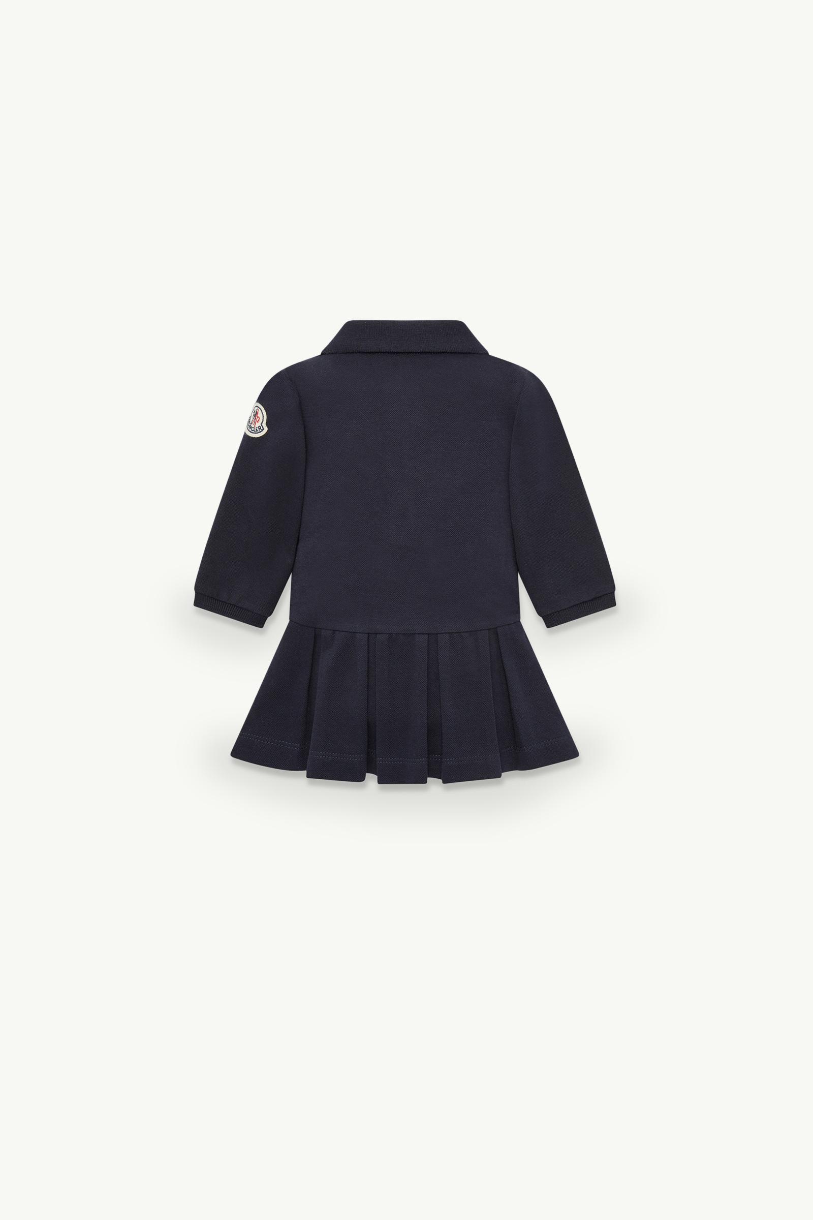 Cotton Piquet Polo Dress Girl Night Blue Moncler 1