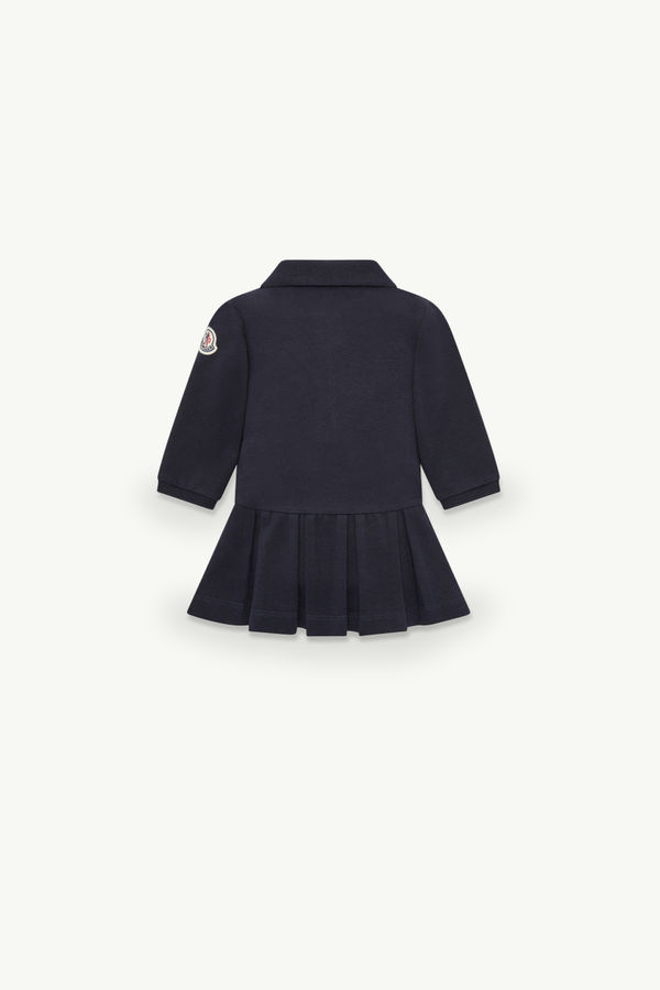 Cotton Piquet Polo Dress Girl Night Blue Moncler 1