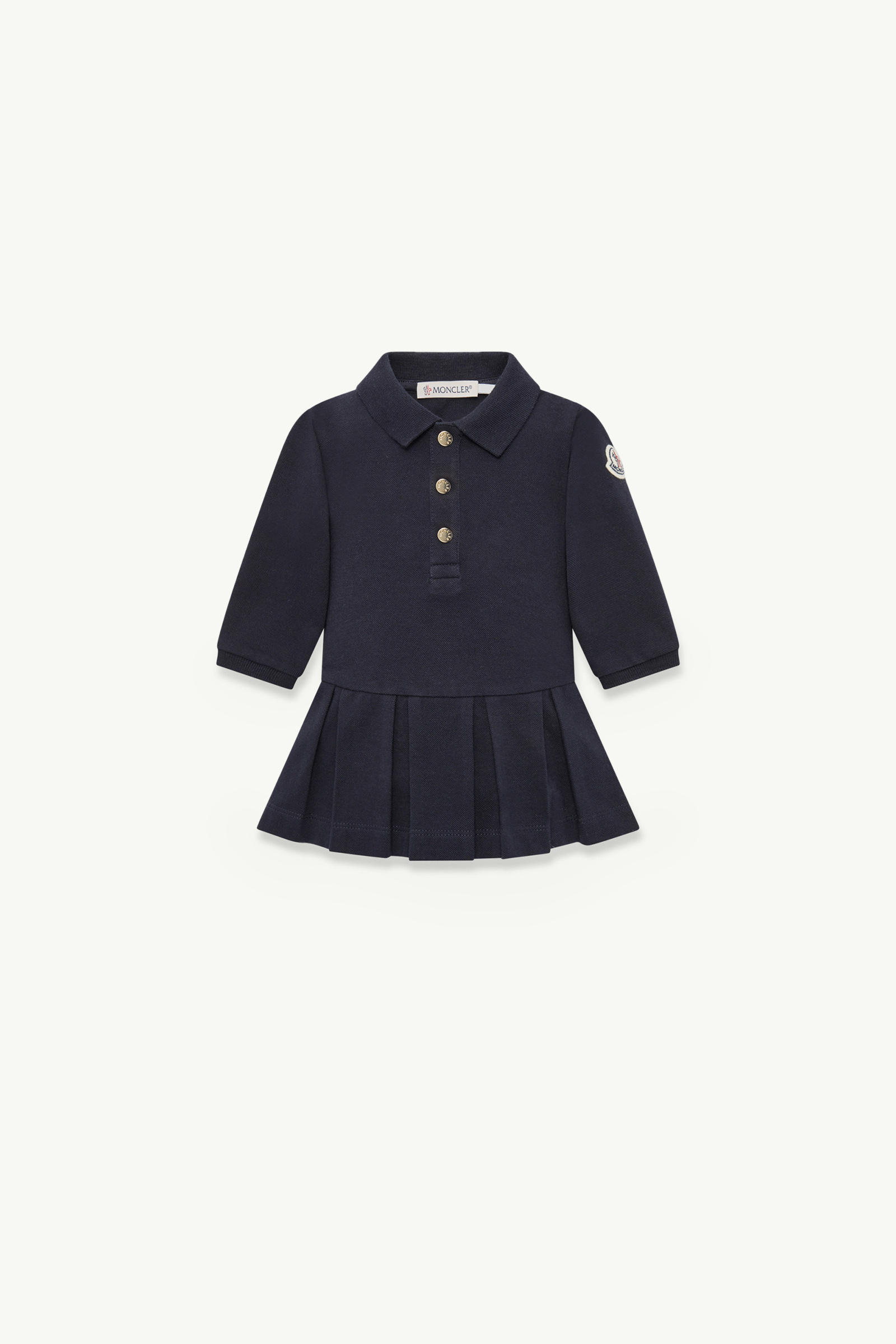 Piquet-Polokleid aus Baumwolle Mädchen Nachtblau Moncler 0