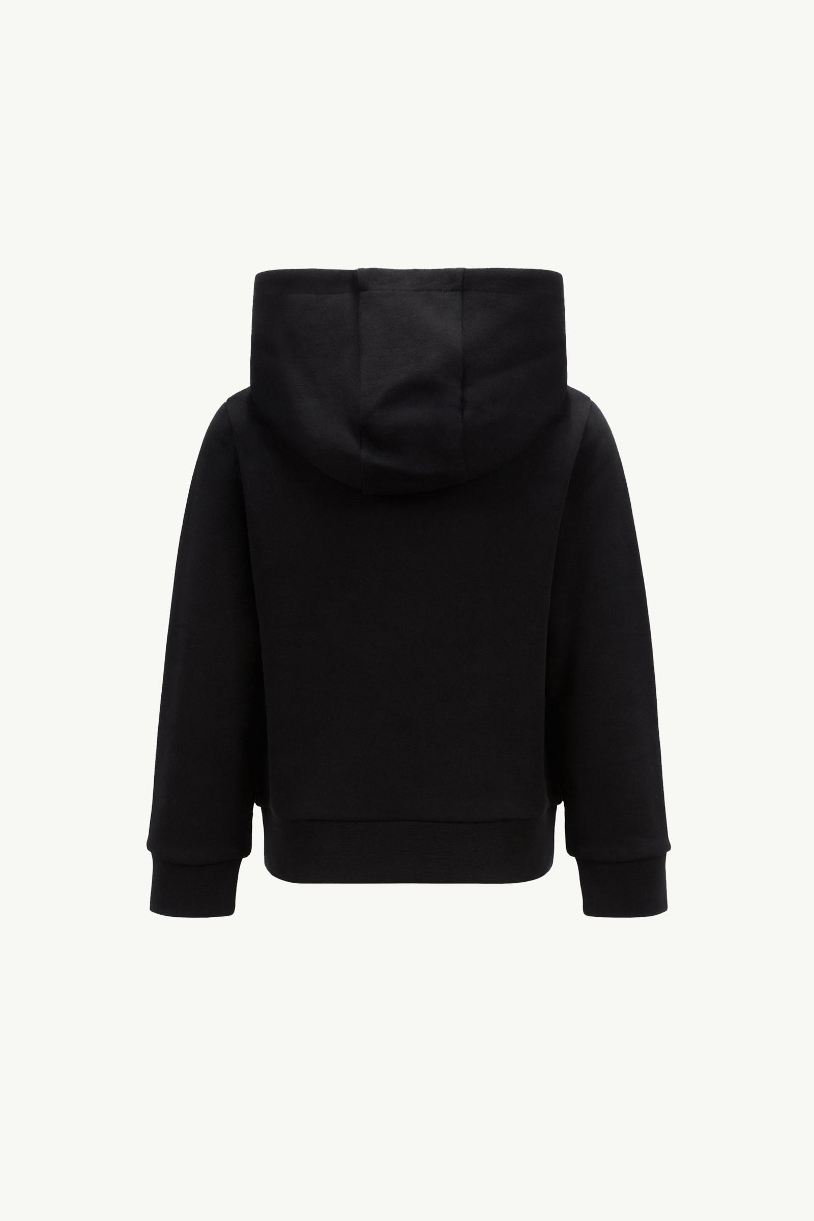 Embroidered Logo Cotton Hoodie Girl Black Moncler 1