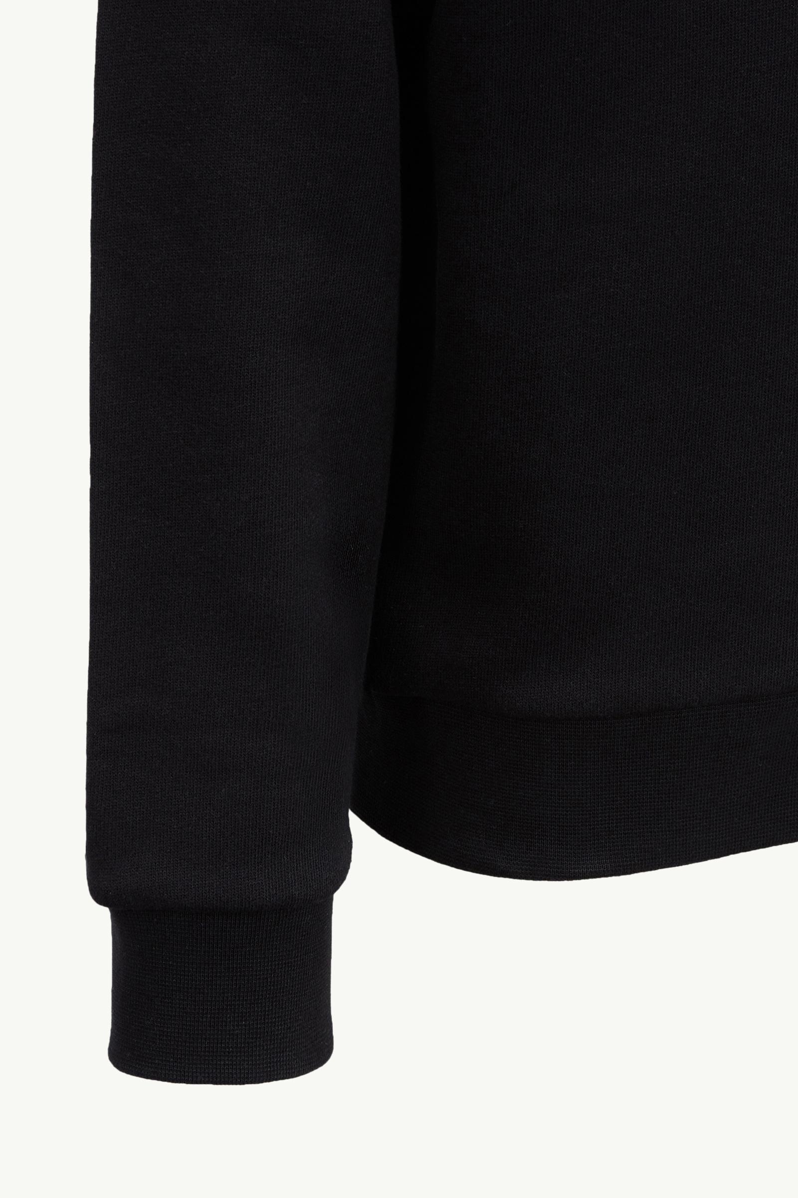 Black Embroidered Logo Cotton Hoodie - Sweatshirts