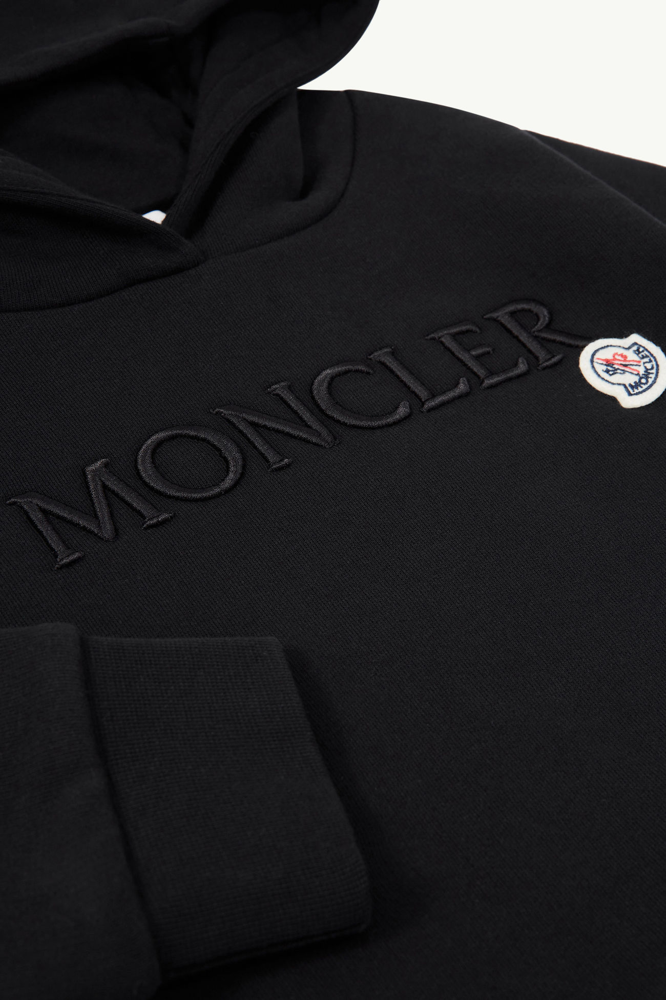 刺绣标识棉质连帽卫衣 女童 黑色 Moncler 4