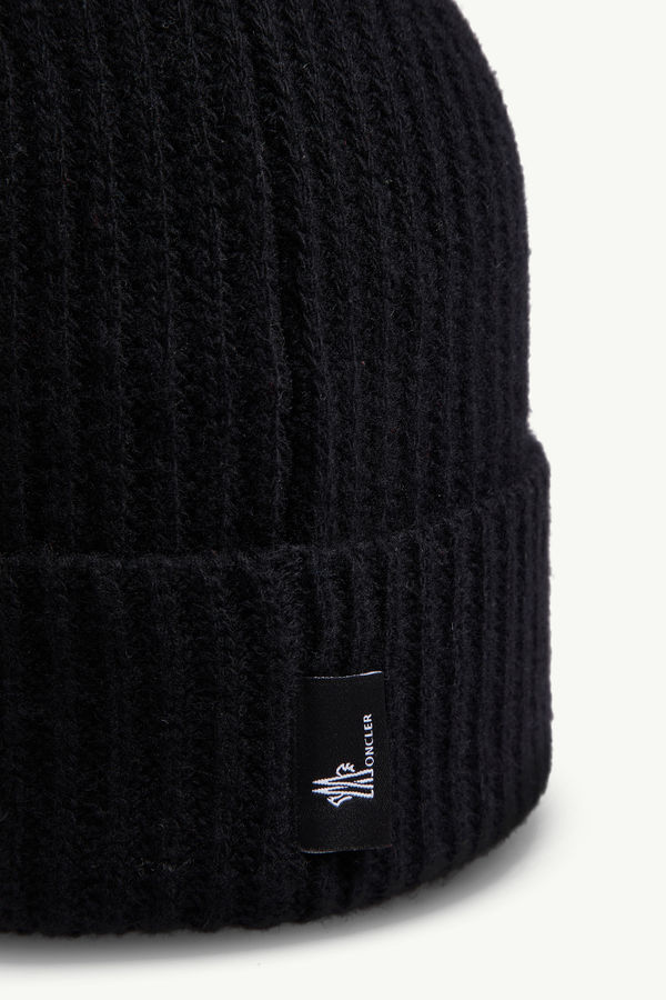 Wool Beanie Gender Neutral Black Moncler 3