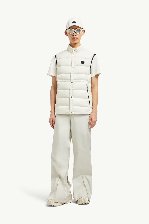 Plaret Down Gilet Men White Ivory Moncler 0