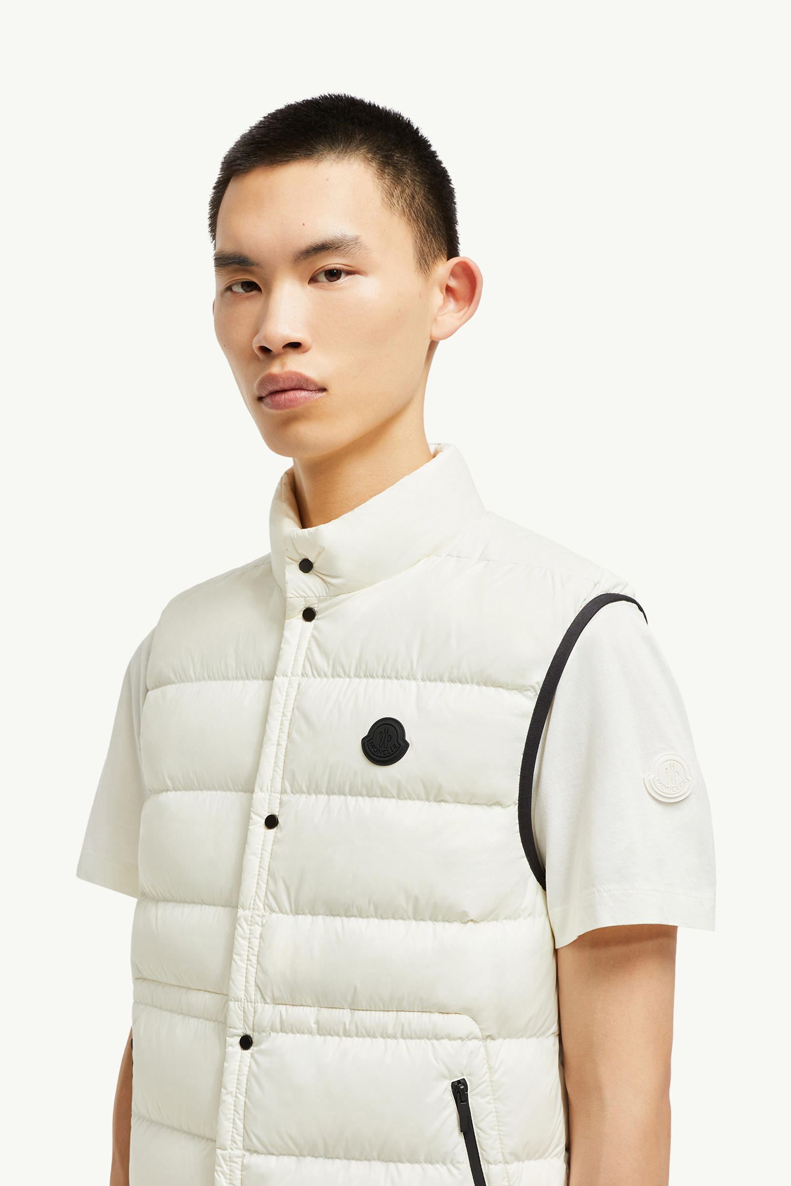Plaret Daunenweste Herren Weiß-Elfenbein Moncler 1