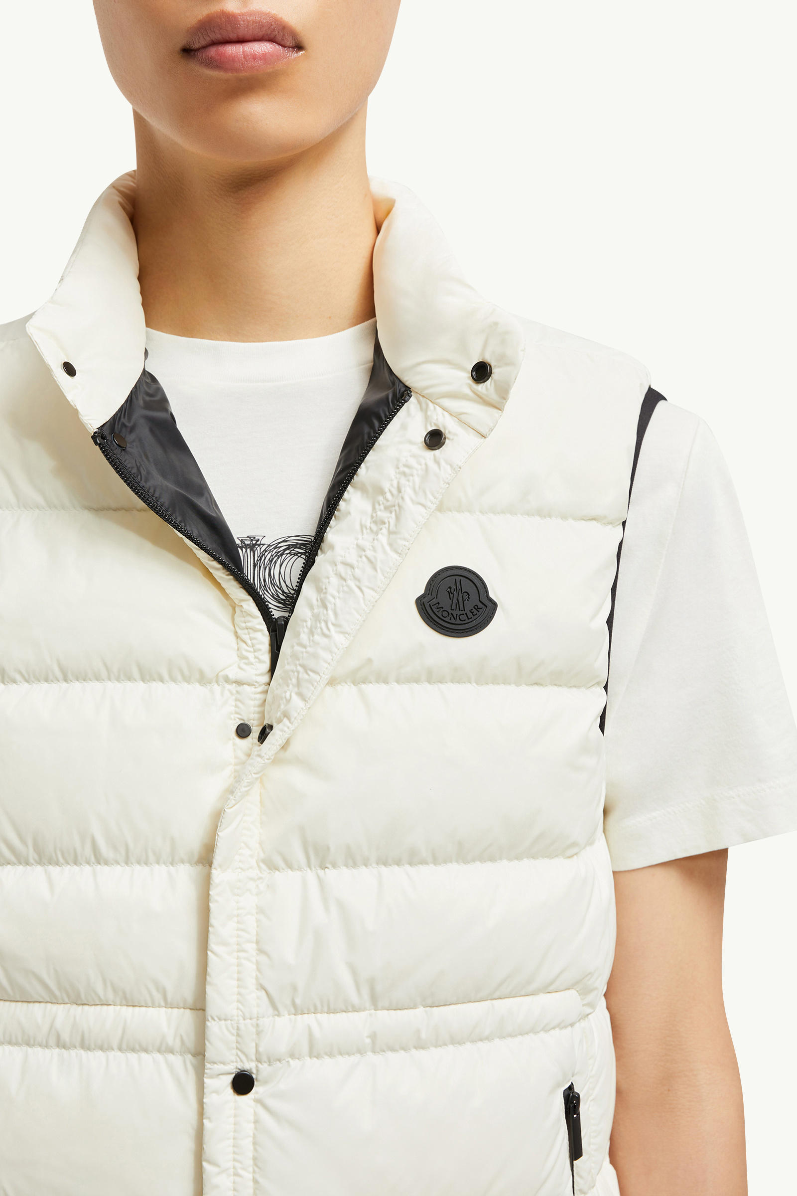 Plaret羽絨背心 男士 象牙白色 Moncler 6