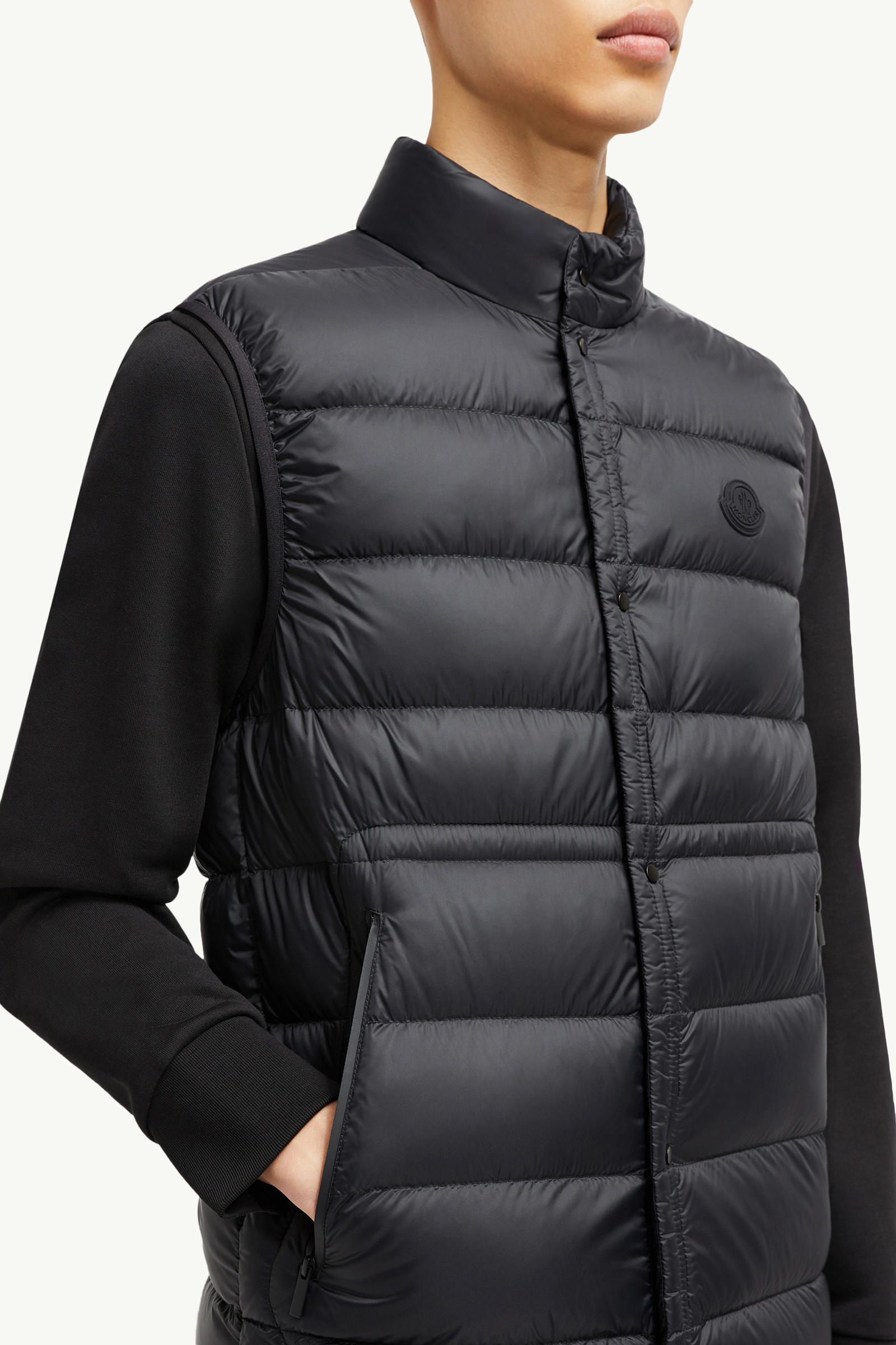 Plaret Daunenweste Herren Schwarz Moncler 5