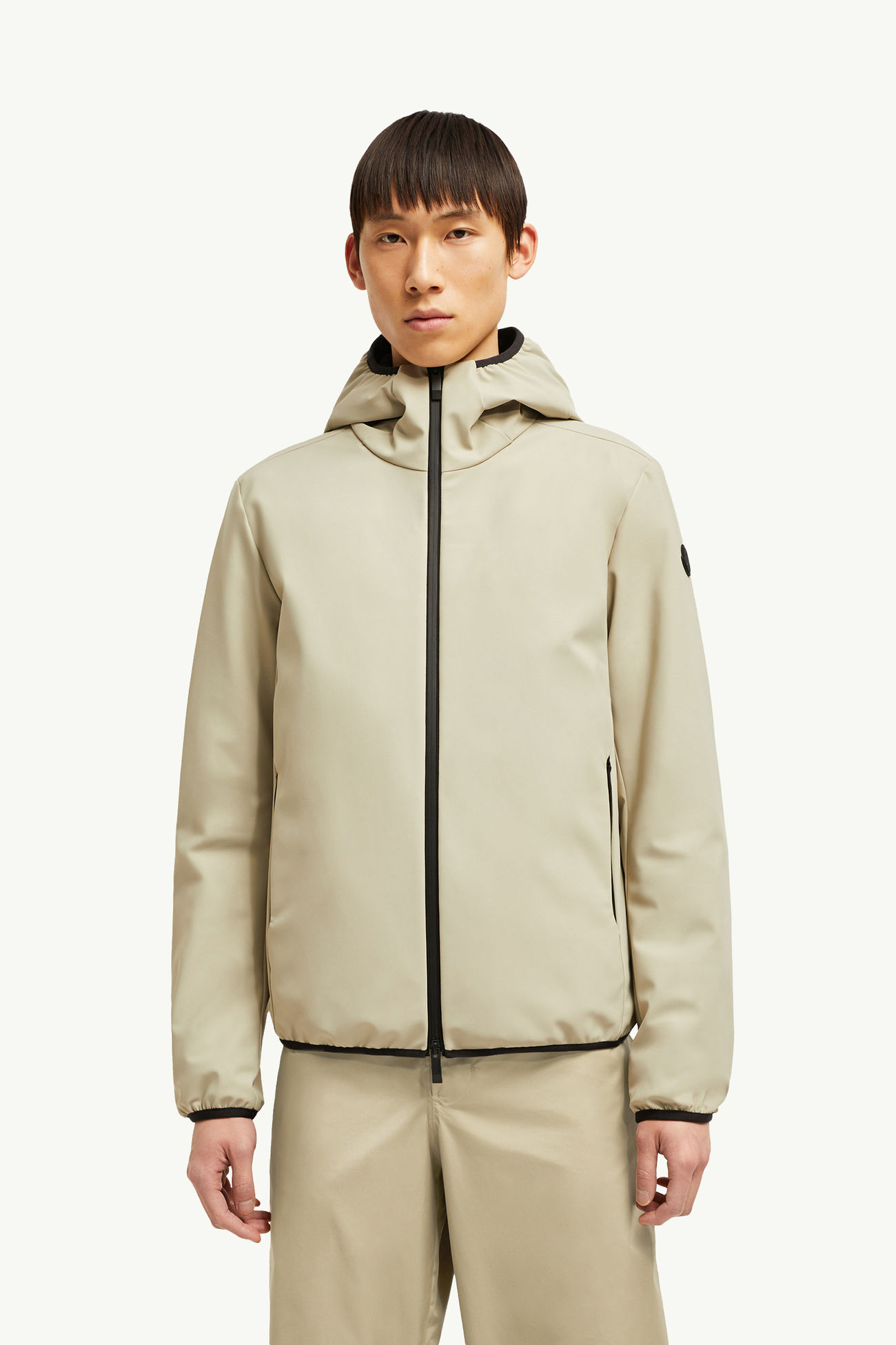 Chalves Hooded Short Down Jacket Men Light Beige Moncler 3