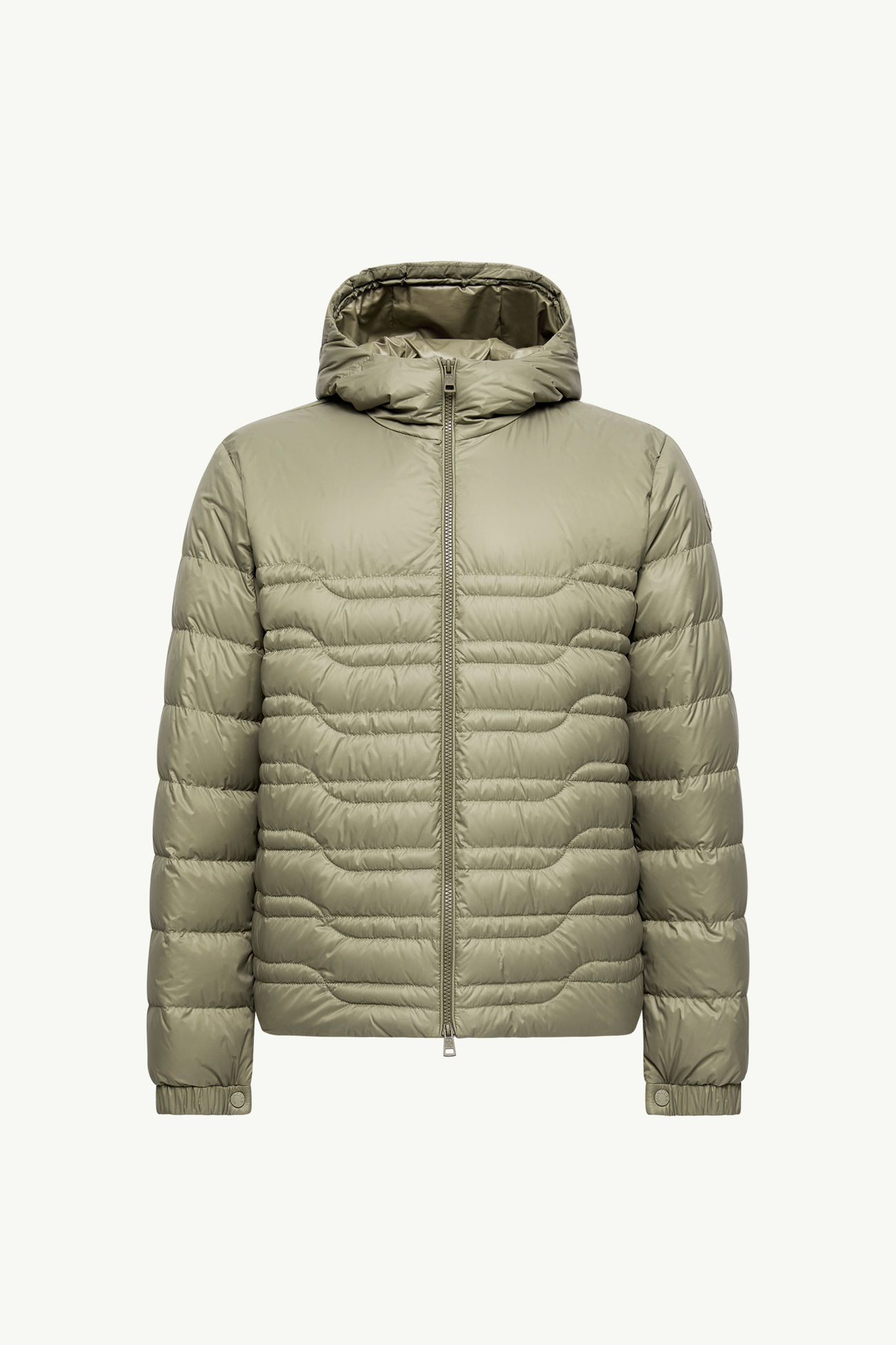 Aleso Hooded Geometric-Quilted Short Down Jacket Men Olive Green Moncler 2
