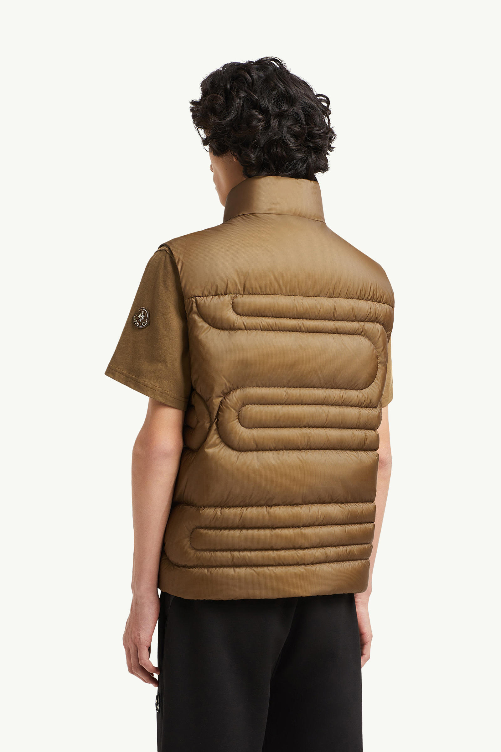 Emeishan Snake-Quilted Down Gilet Men Light Brown Moncler 4