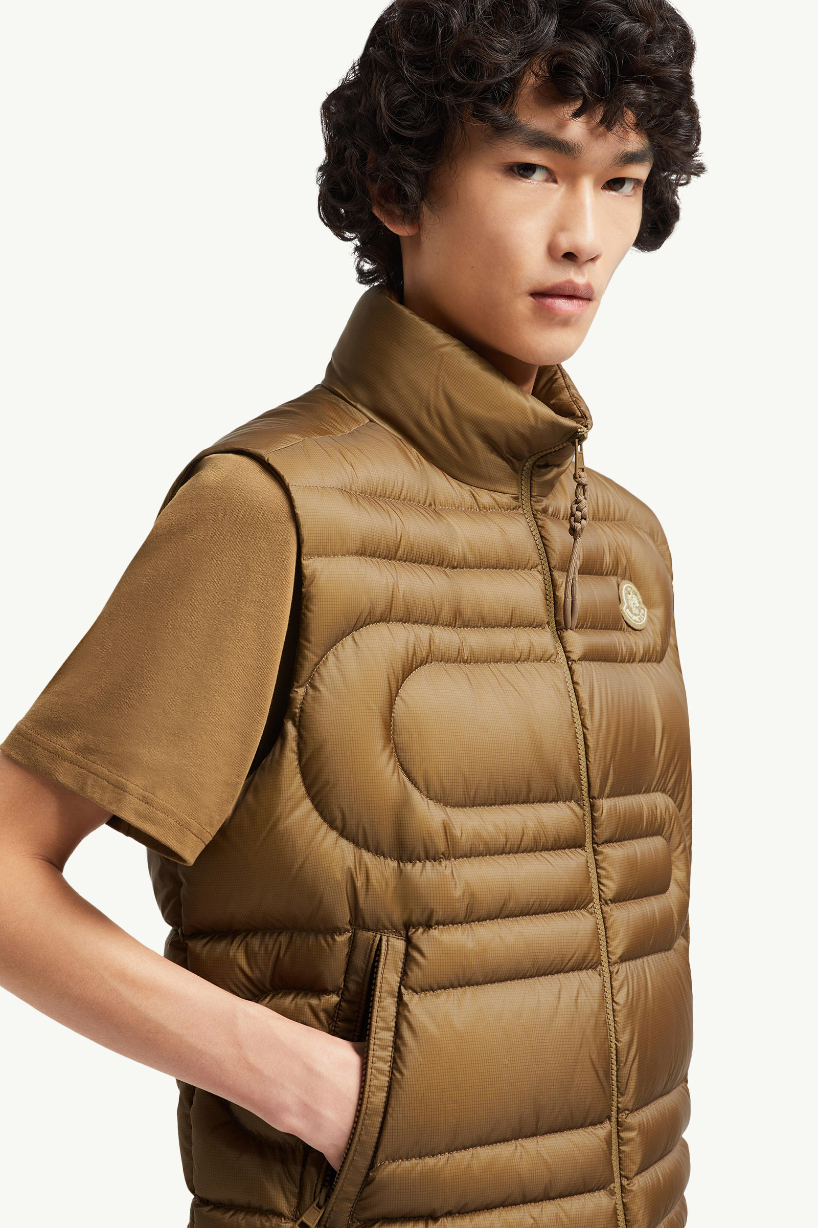 Emeishan Snake-Quilted Down Gilet Men Light Brown Moncler 5