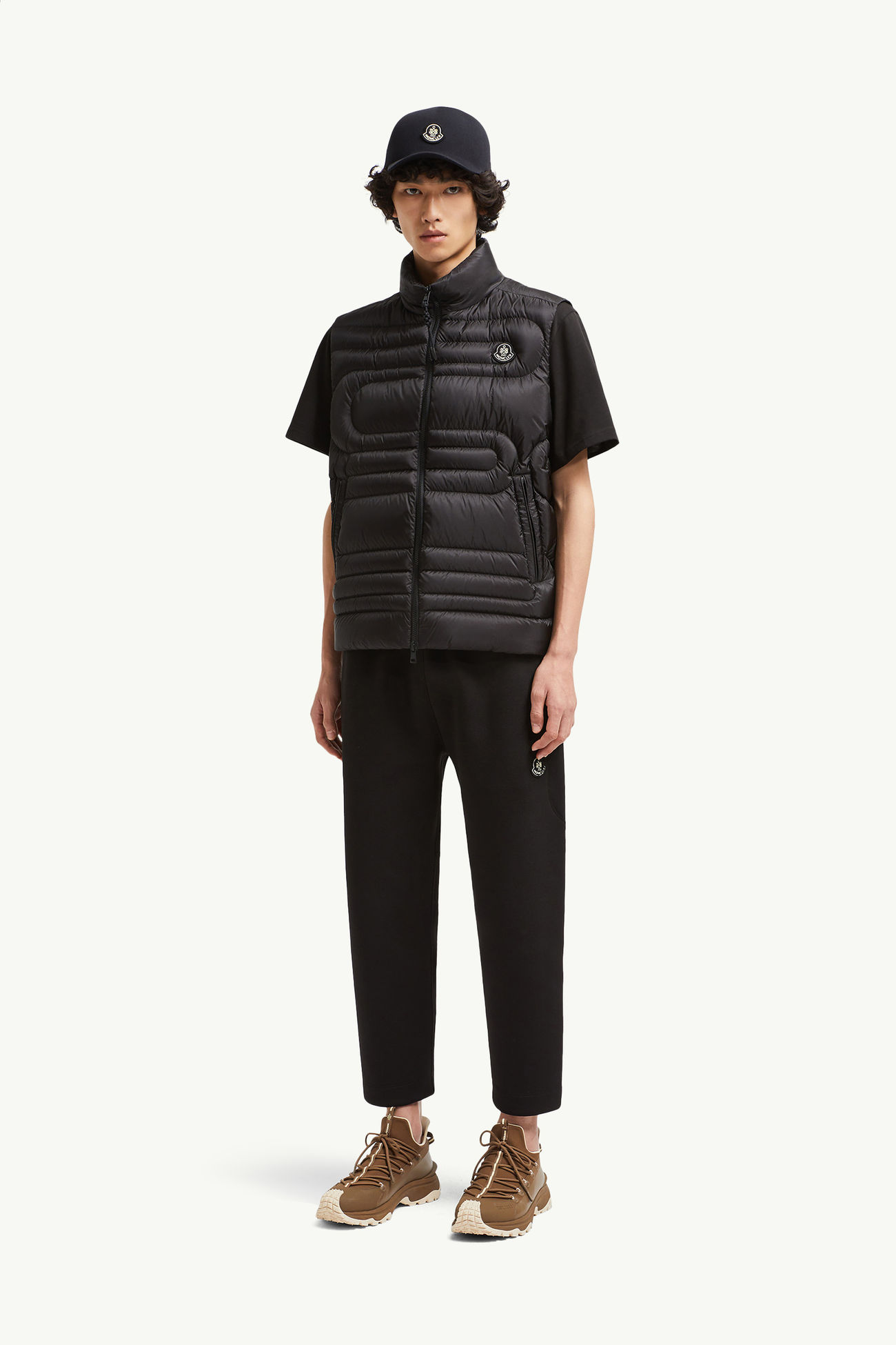 Gilet imbottito in piuma Emeishan con trapuntatura a serpente Uomo Nero Moncler 0