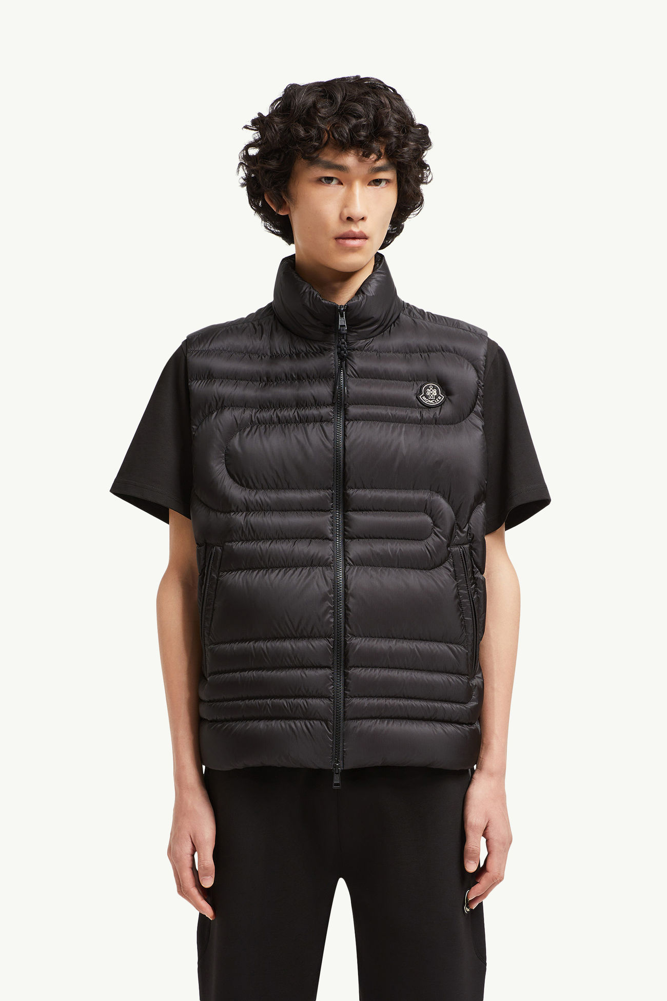 Emeishan男士蛇形绗缝羽绒马甲 男士 黑色 Moncler 3