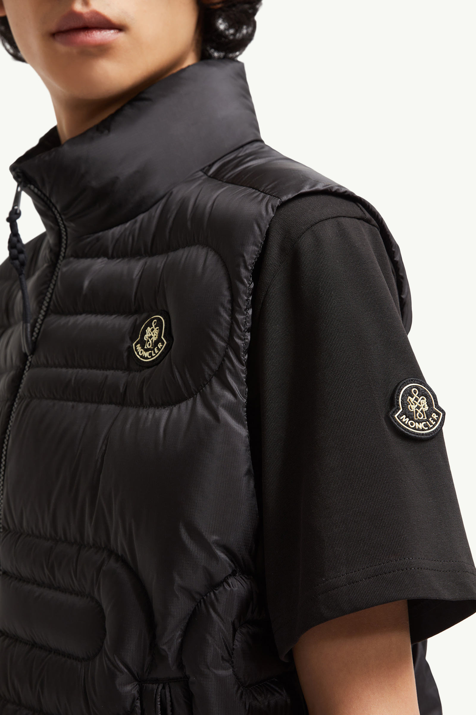 Doudoune sans manches matelassée effet serpent Emeishan Hommes Noir Moncler 6