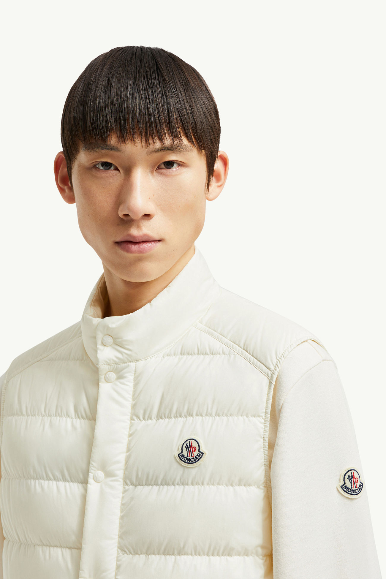Gilet imbottito in piuma Barthe Uomo Bianco Moncler 1