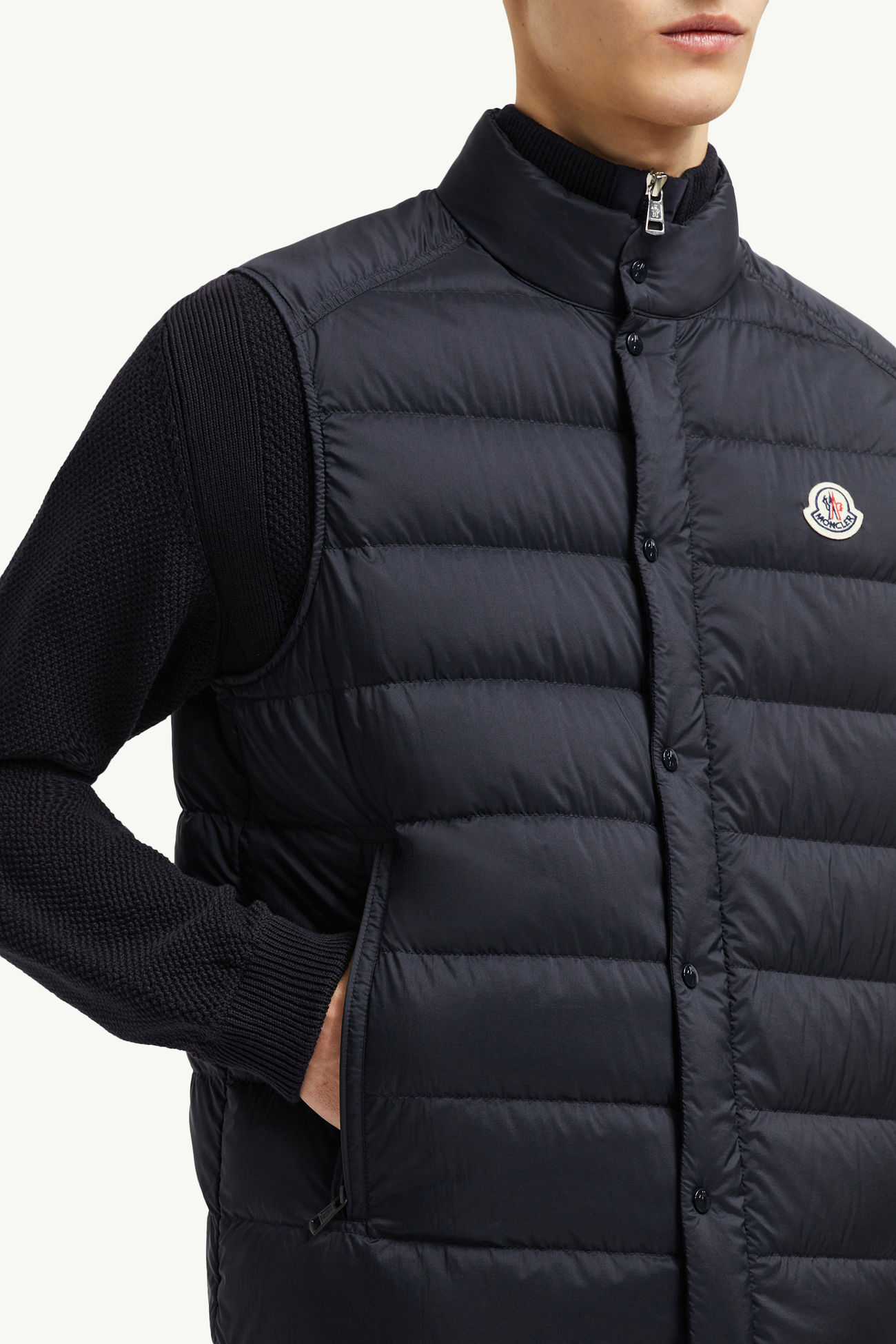 Gilet imbottito in piuma Barthe Uomo Blu Navy Moncler 5