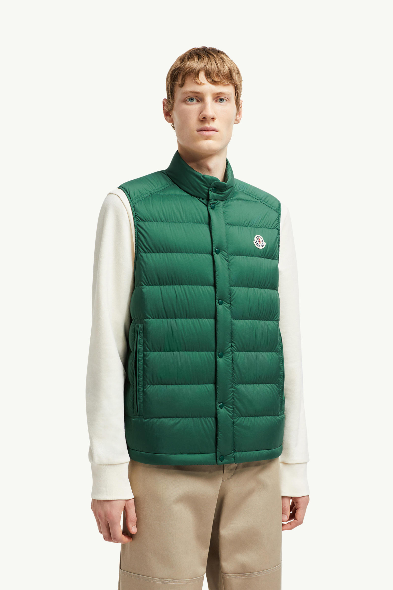 Barthe Down Vest Men Emerald Green Moncler 3