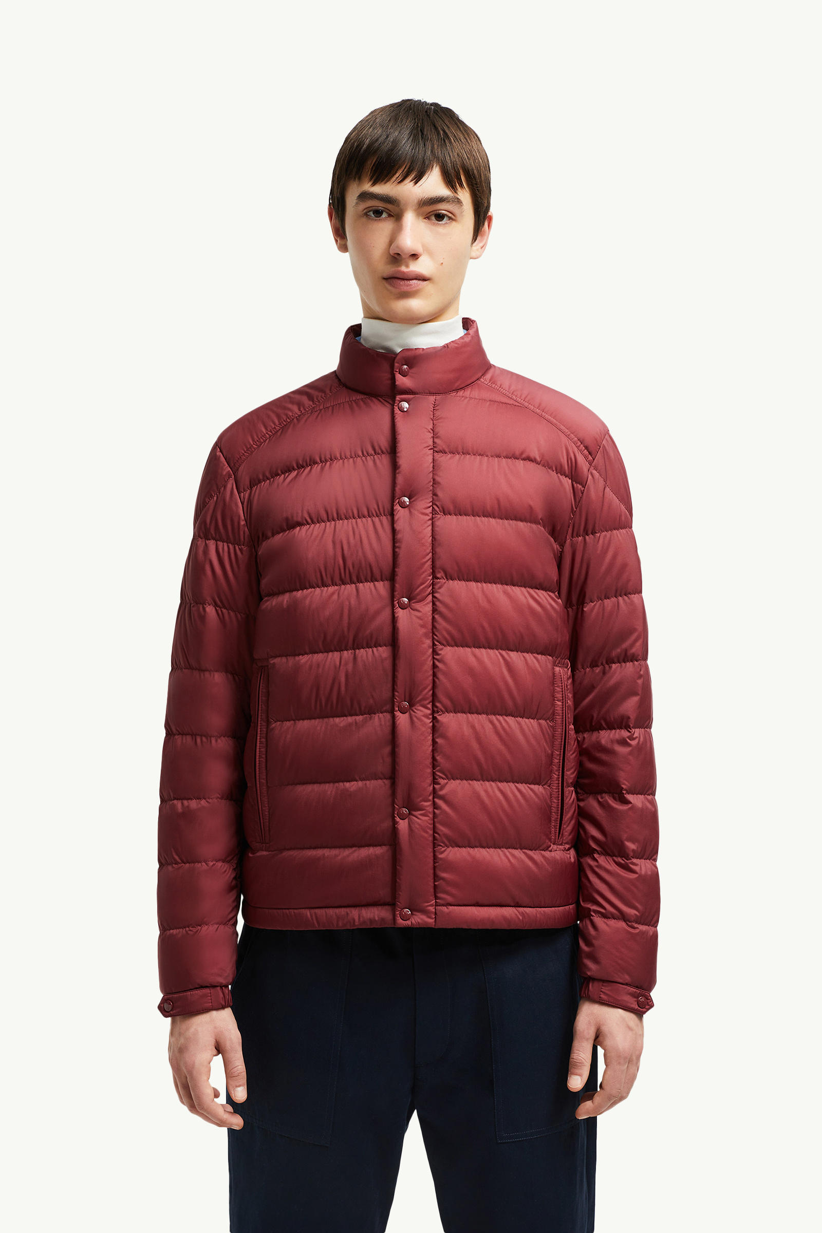 Selves Short Down Jacket Men Brick Red Moncler 3