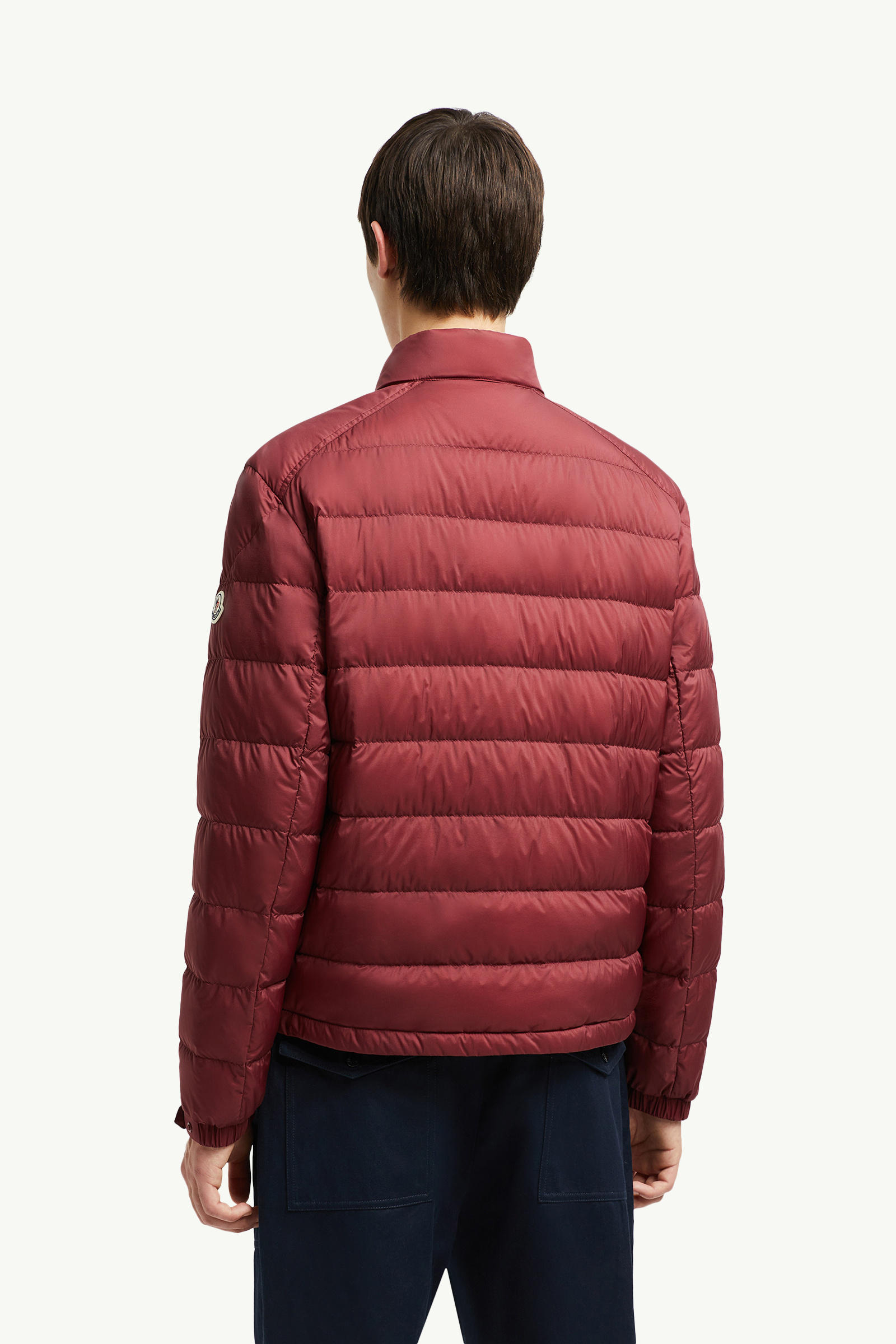 Selves Short Down Jacket Men Brick Red Moncler 4