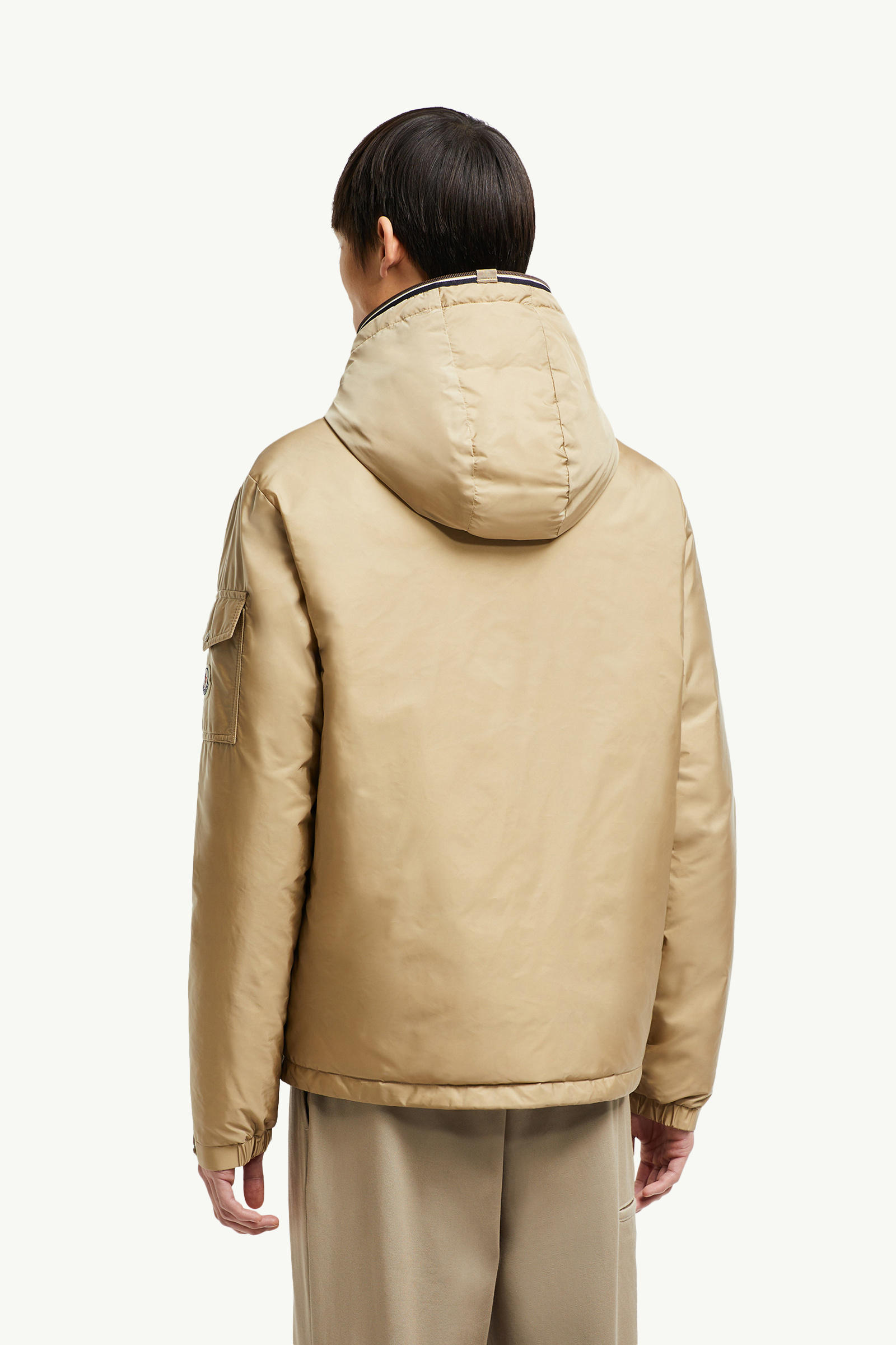 Plumífero corto con capucha Evettes Hombre Beige Arena Moncler 4
