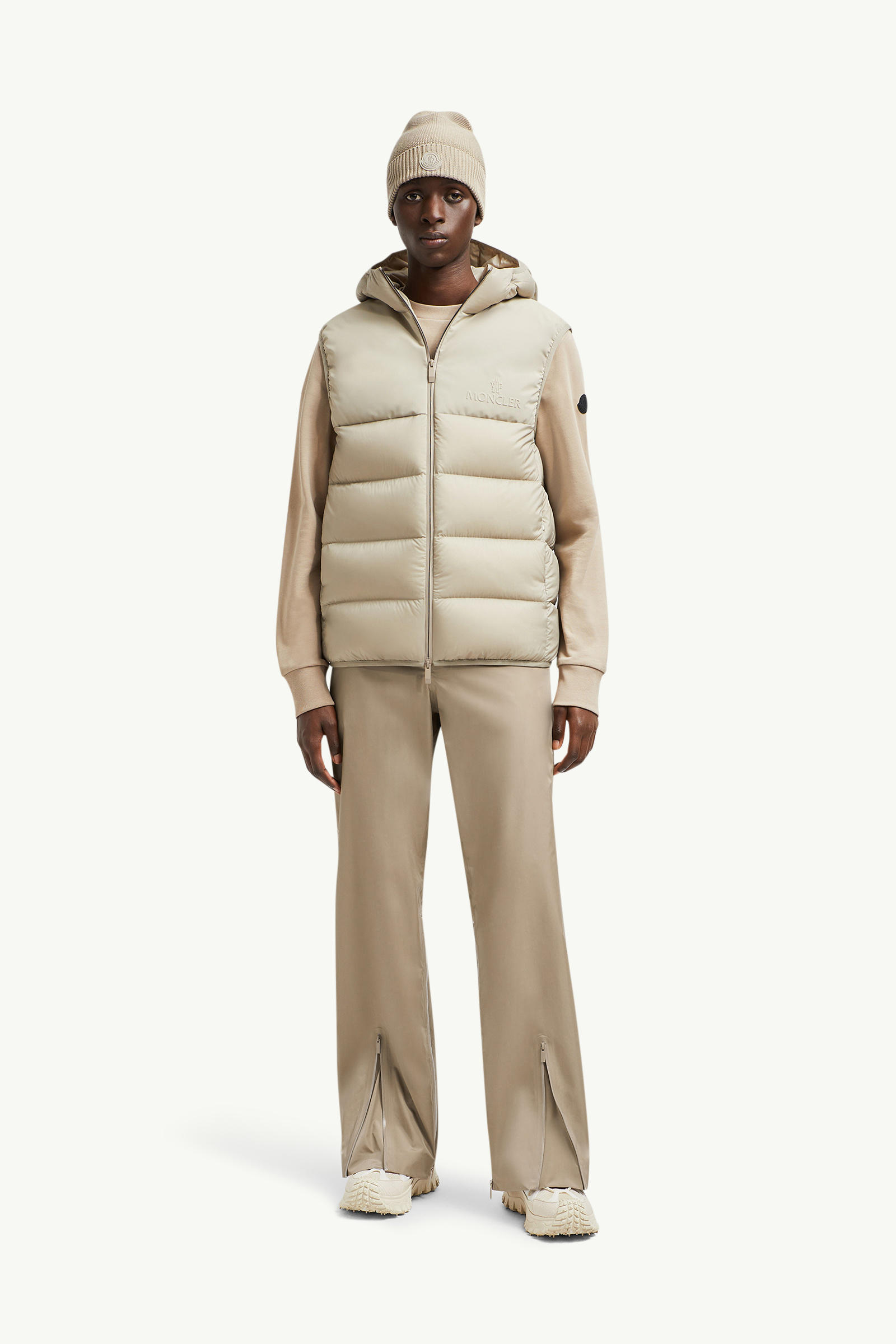 Bresse Daunenweste mit Kapuze Herren Hellbeige Moncler 0