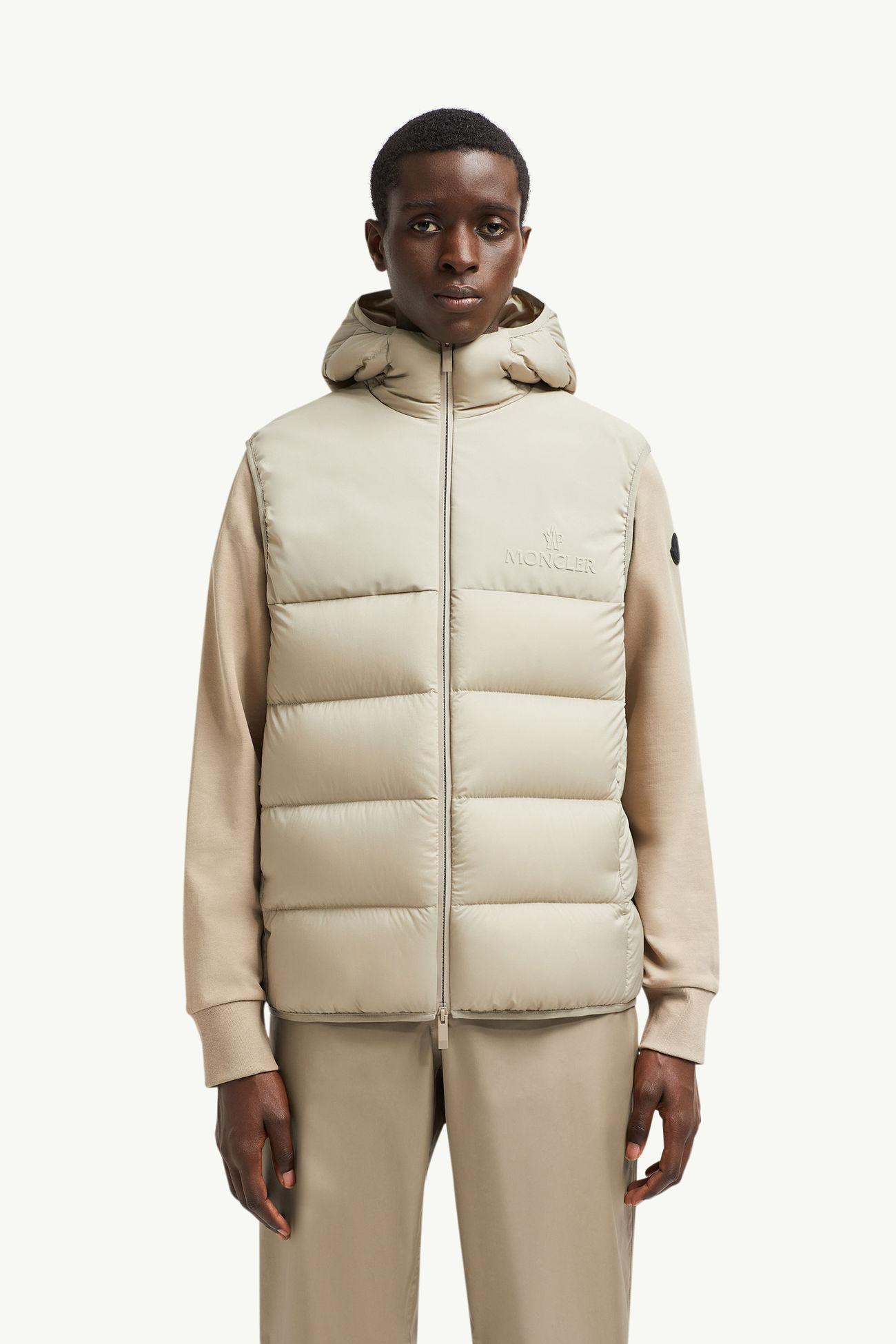 Gilet imbottito in piuma Bresse con cappuccio Uomo Beige Chiaro Moncler 3
